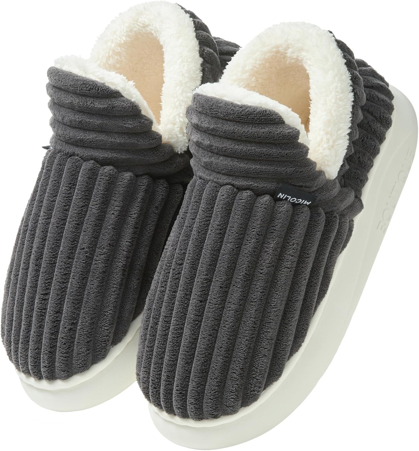 Cozy Women's Corduroy Bootie Slippers, Special Warm Ladies Slippers with Memory...