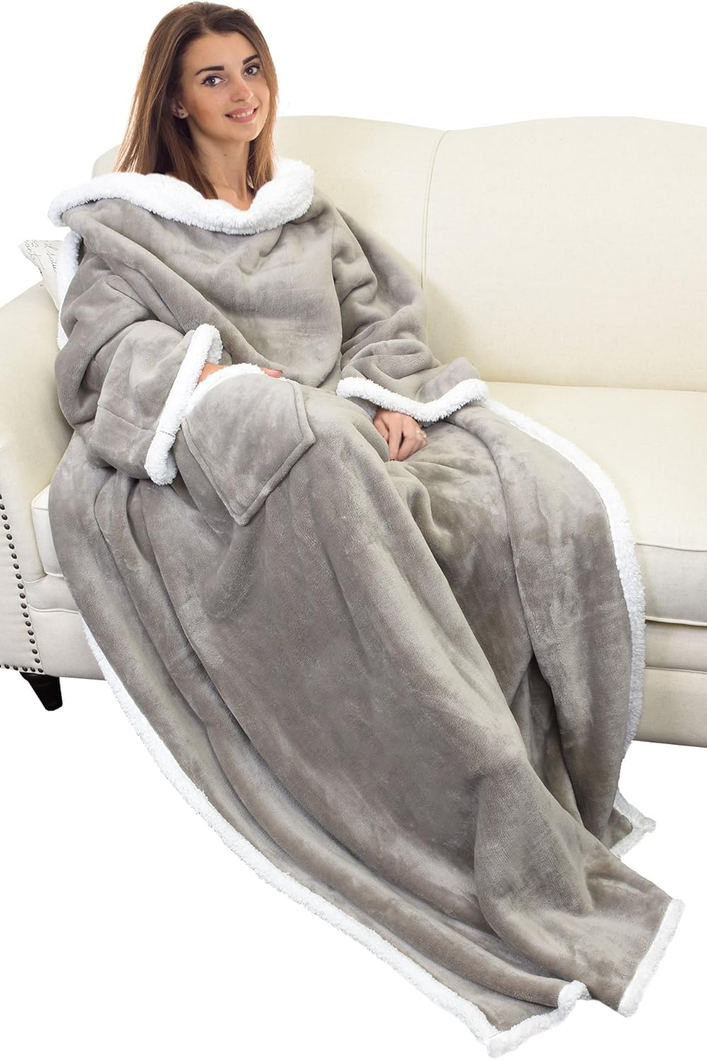 Warm Blanket with Sleeves, Cozy Gift for Chill Day...