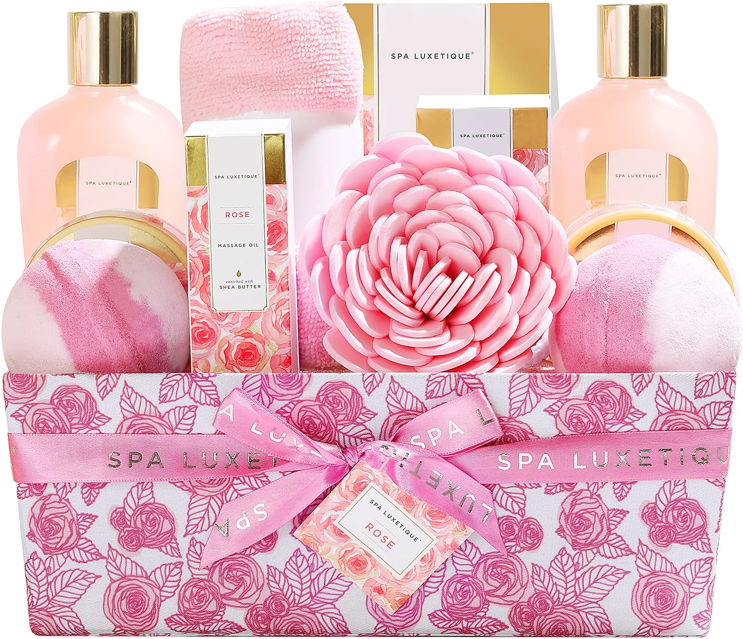 Spa Luxetique Spa Gift Set,12pcs Rose Bath Gift Set, Bath Sets for Women Gifts,...