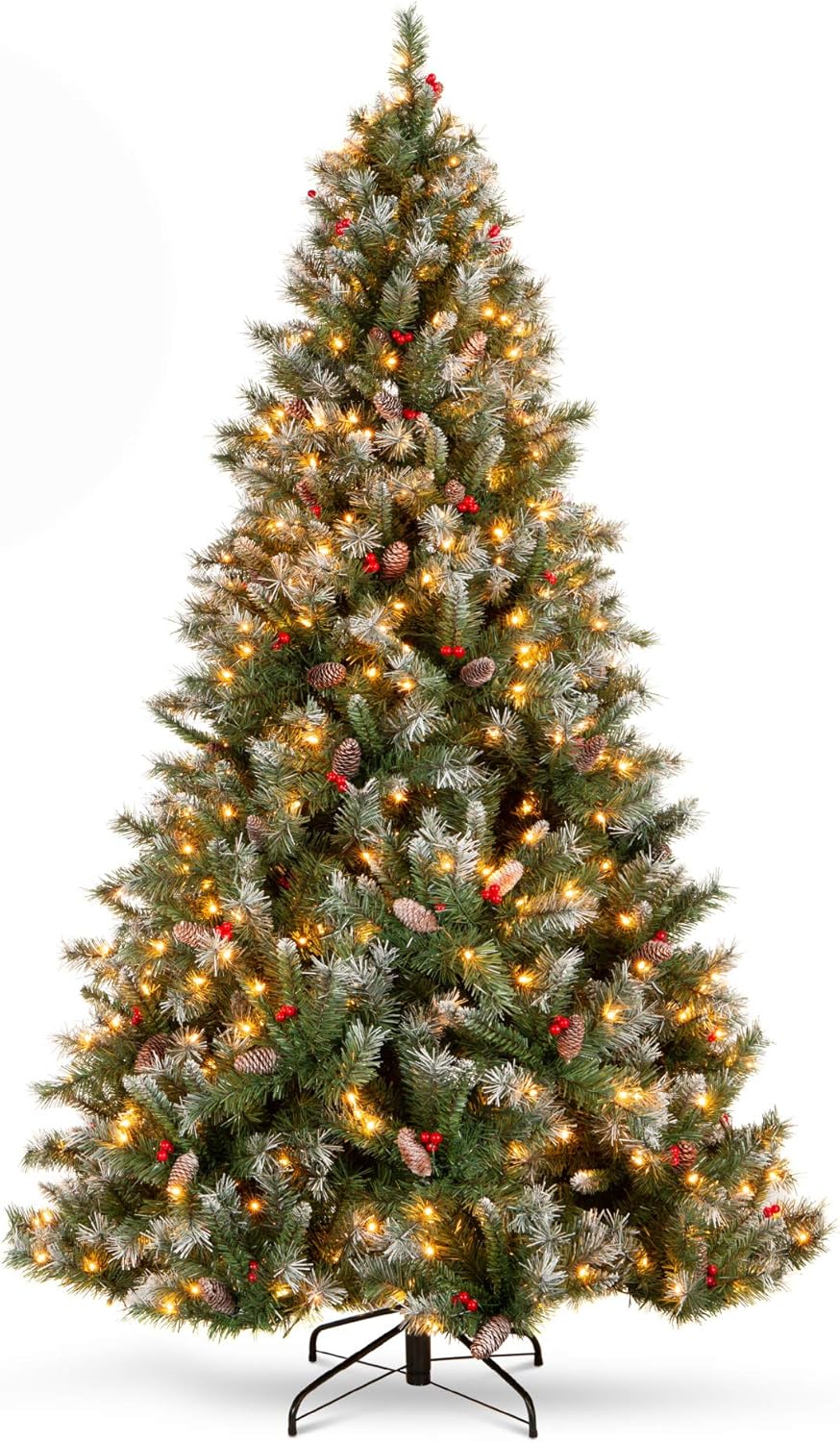 Best Choice Products Christmas Tree Pre-Lit, Pre-Decorated Artificial 6ft Froste...