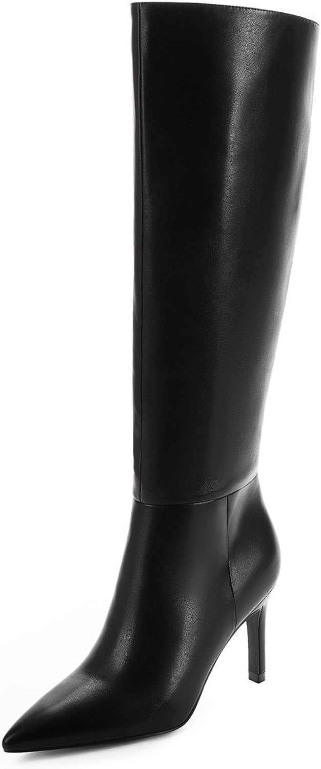 Knee High Boots Women Pointed Toe Tall Boots 3 In Stiletto High Heel Long Boots...