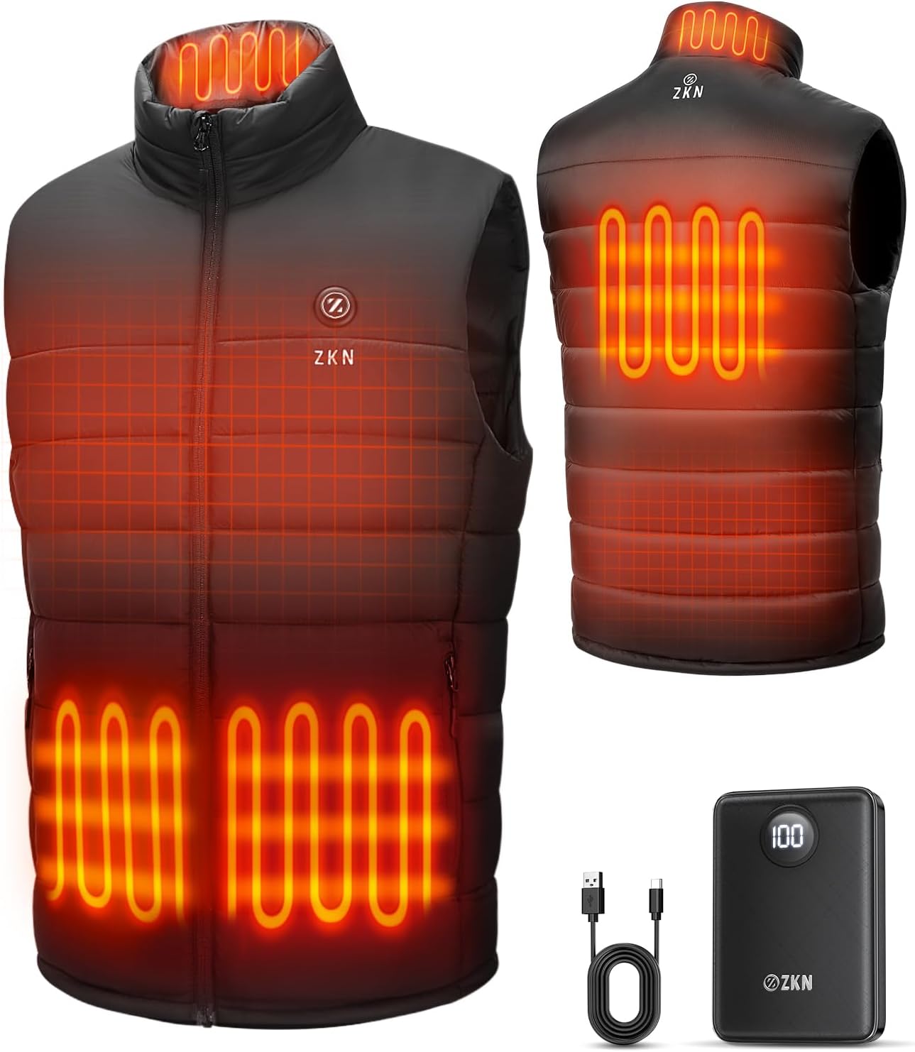 ZKN Heated Vest, Special Men's Heated Vest With 14400mAh Battery Pack, Innovativ...