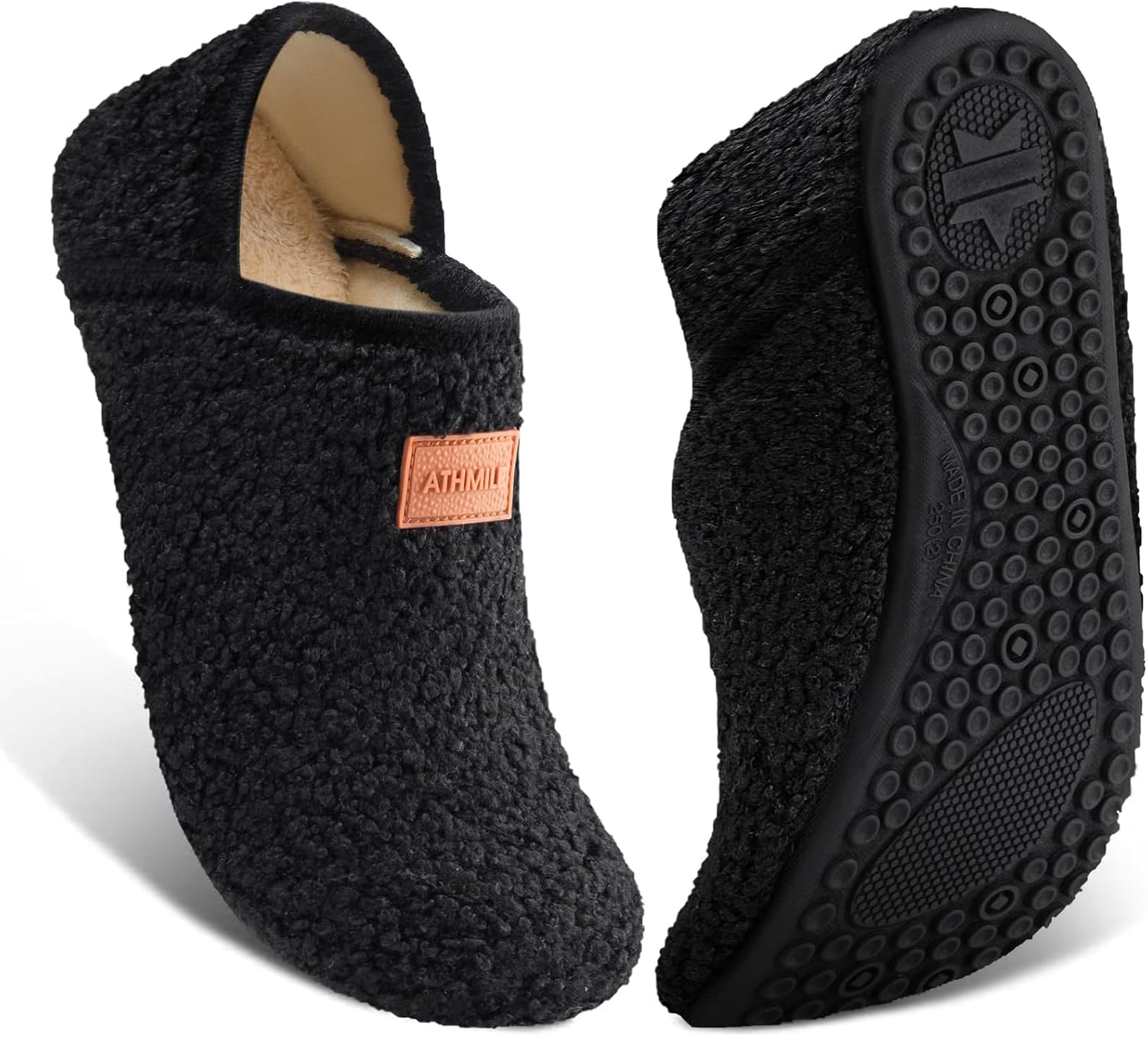 ATHMILE House Slippers for Women Men Indoor Barefoot Slippers Socks Furry Slip o...