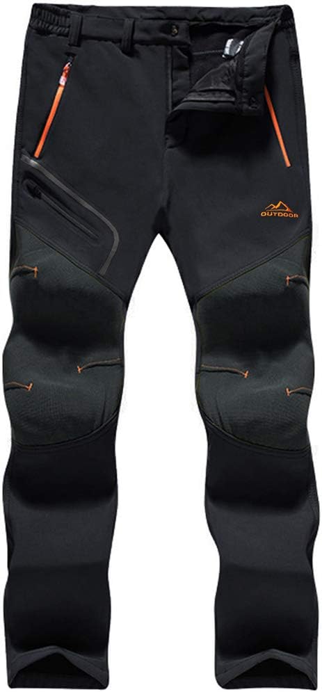 TACVASEN Men's Outdoor Winter Trousers Fleece Softshell Trousers Water-Resistant...