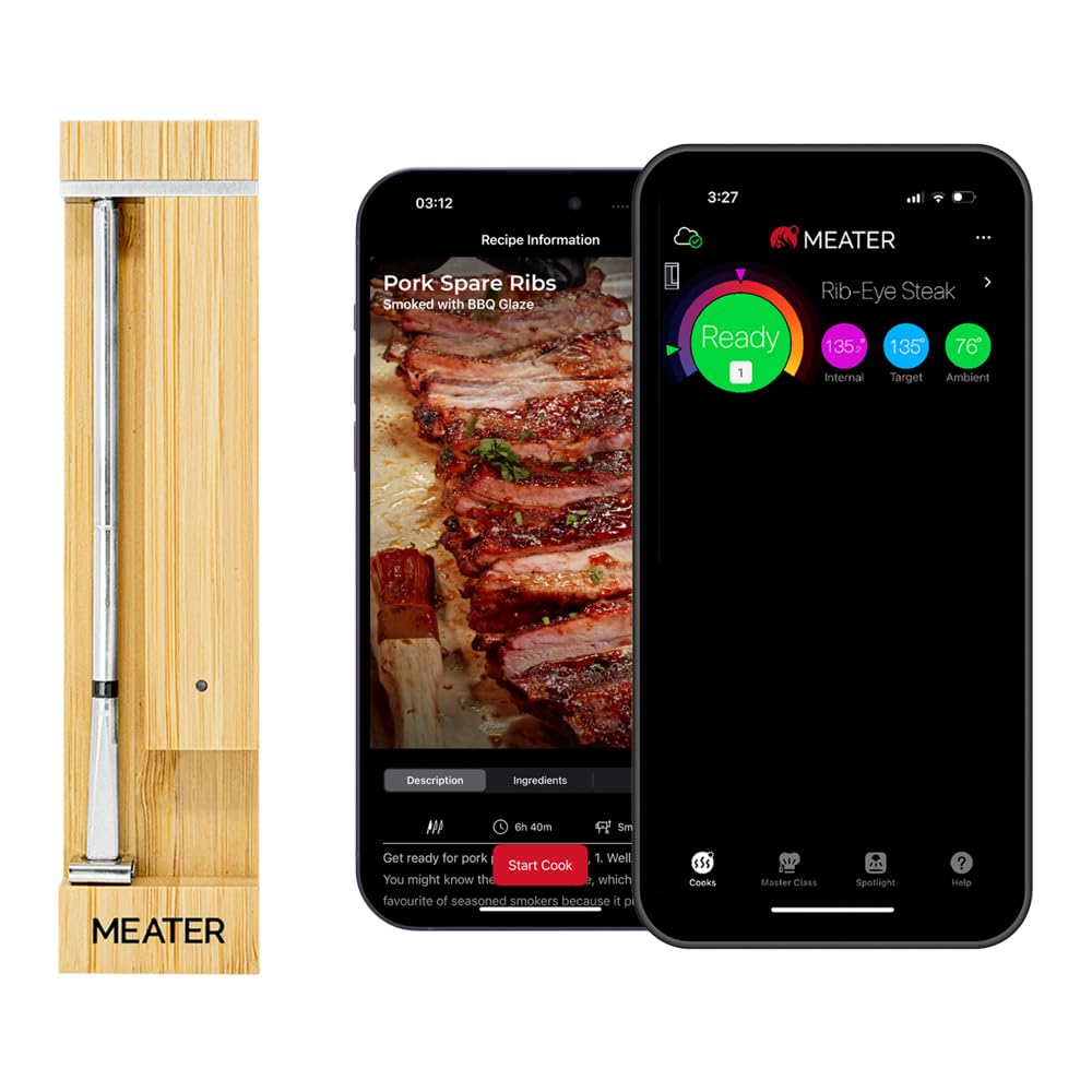 MEATER Pro: Smart Bluetooth Wireless Meat Thermometer Digital | 1000°F Heat Resi...