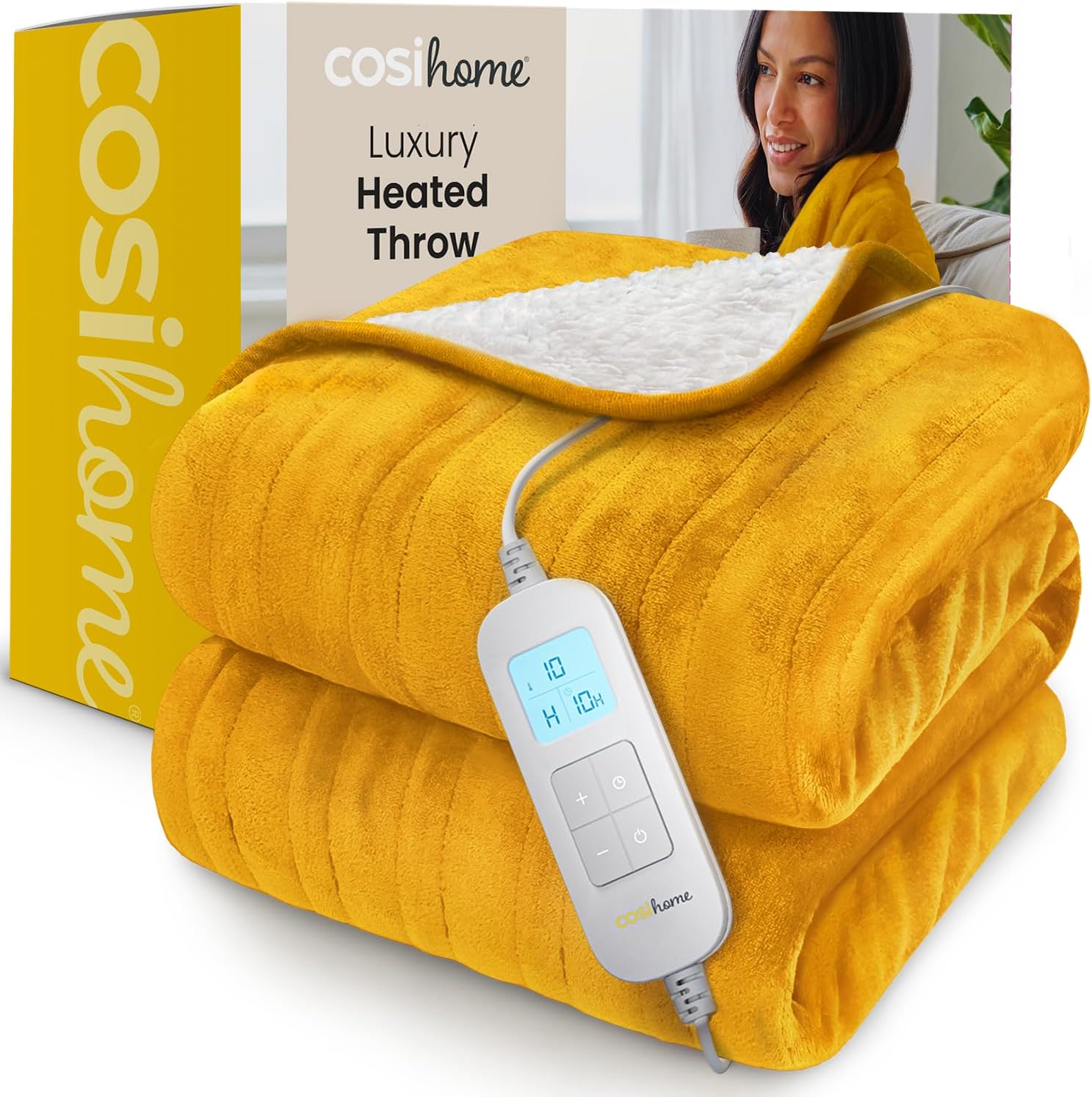 Premium Cosi Home® Heated Throw, Luxurious Electric Blanket with Extra Large Siz...