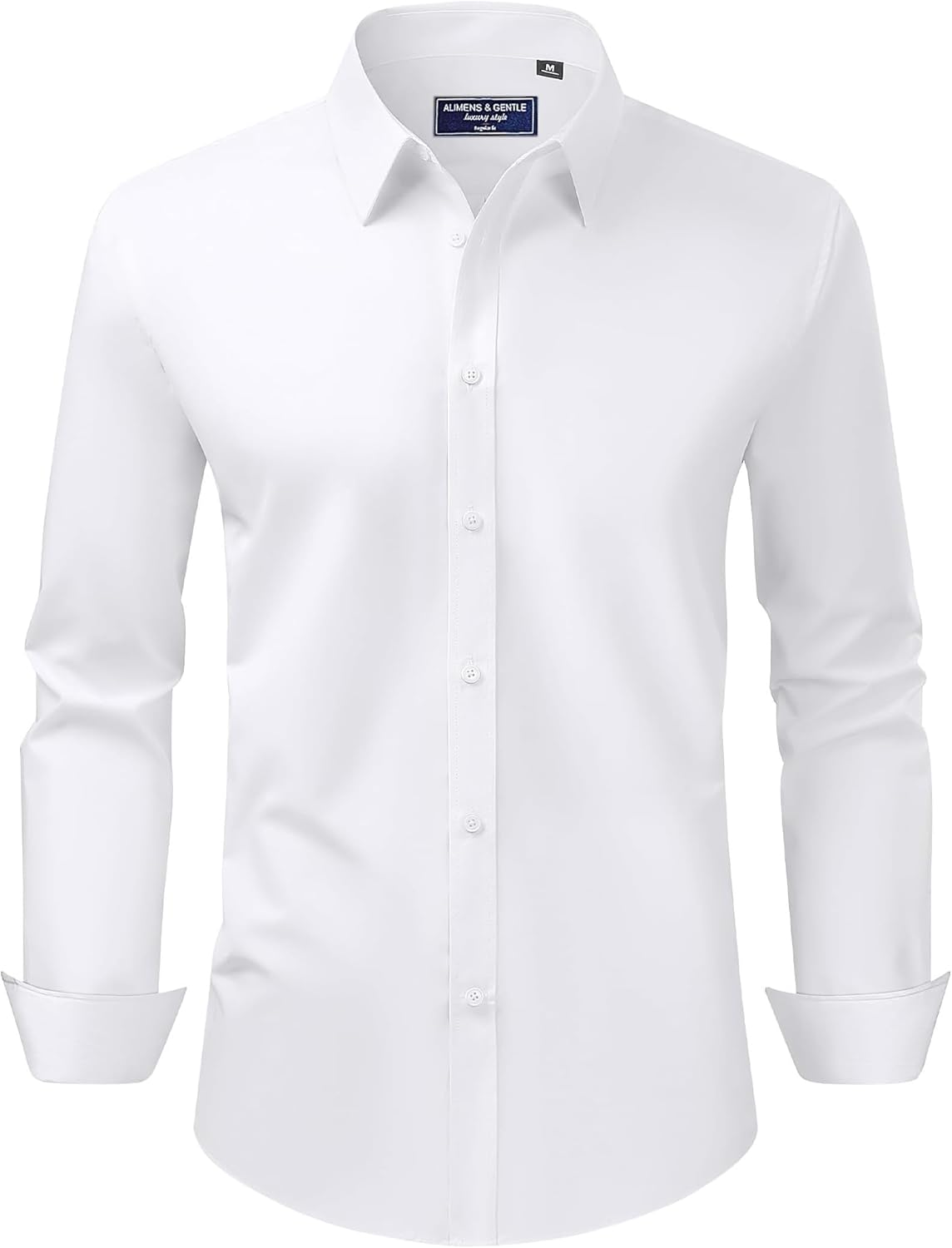 Alimens & Gentle Men's Dress Shirt Regular Fit Stretch Stain Shield Long Sleeve...