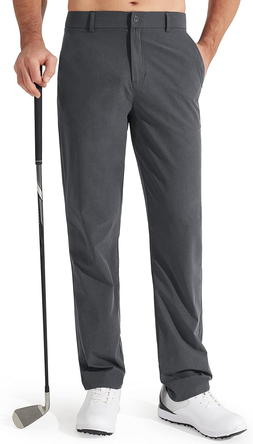 Libin Mens Golf Pants Stretch Work Dress Pants 30"/32"/34" Quick Dry Lightweight...