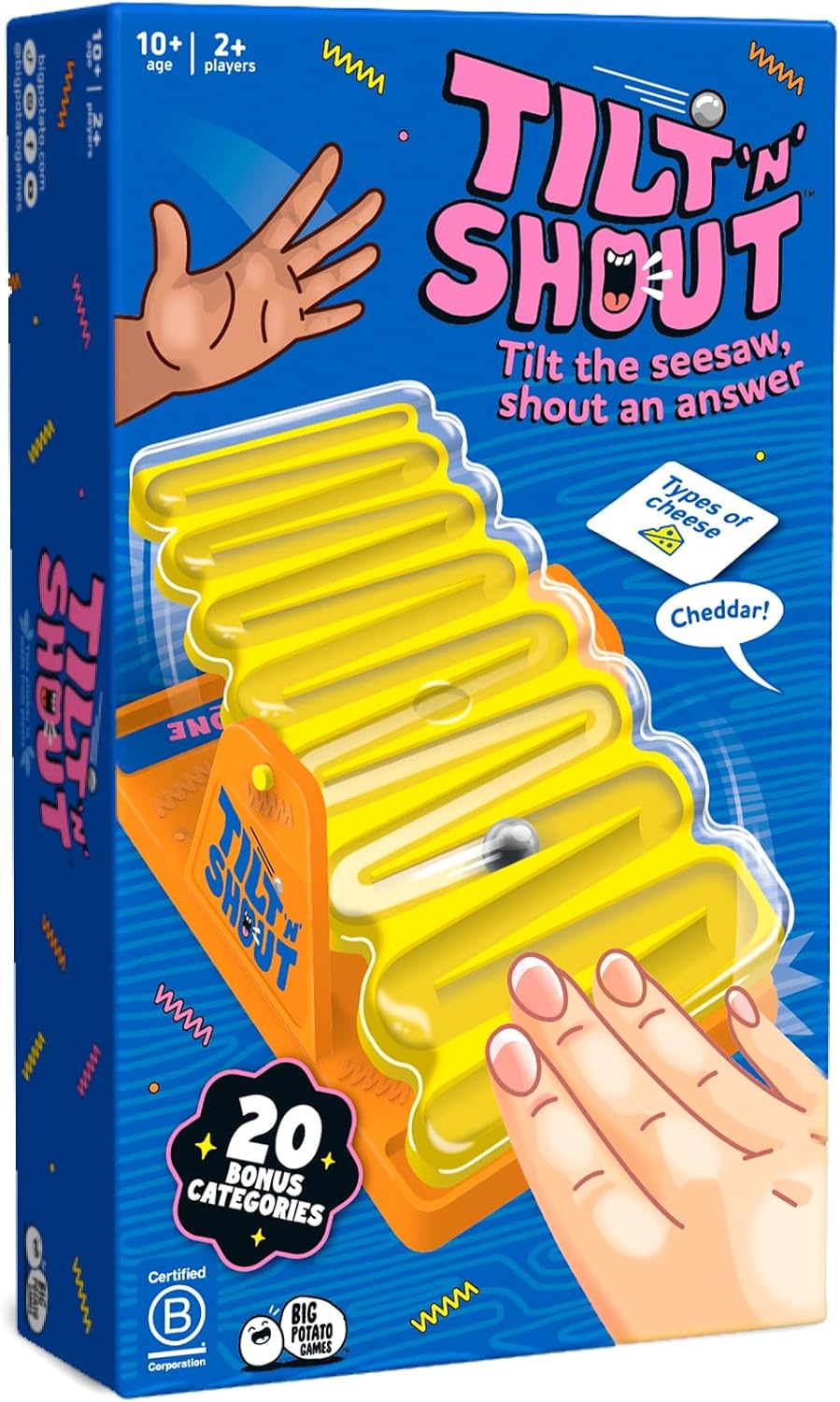 Exciting Big Potato Tilt ’n’ Shout, Unique Fast-Paced Board Game for Family, Spe...