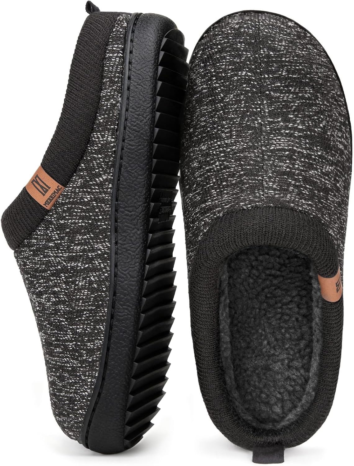 MERRIMAC Men's Slip-on Slippers Comfy Memory Foam Non-slip Indoor House Shoes 9/...