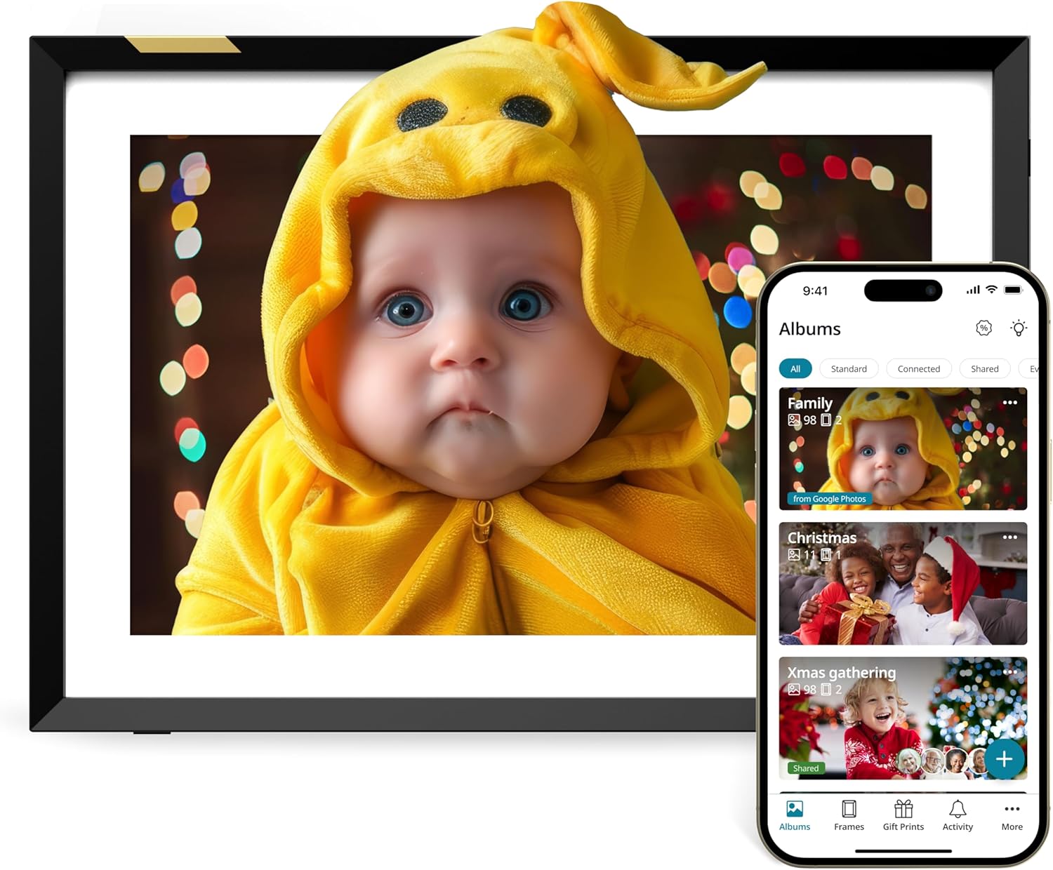 Nixplay AI-Enhanced Digital Picture Frame | Stunning HD Touch Screen Display | P...