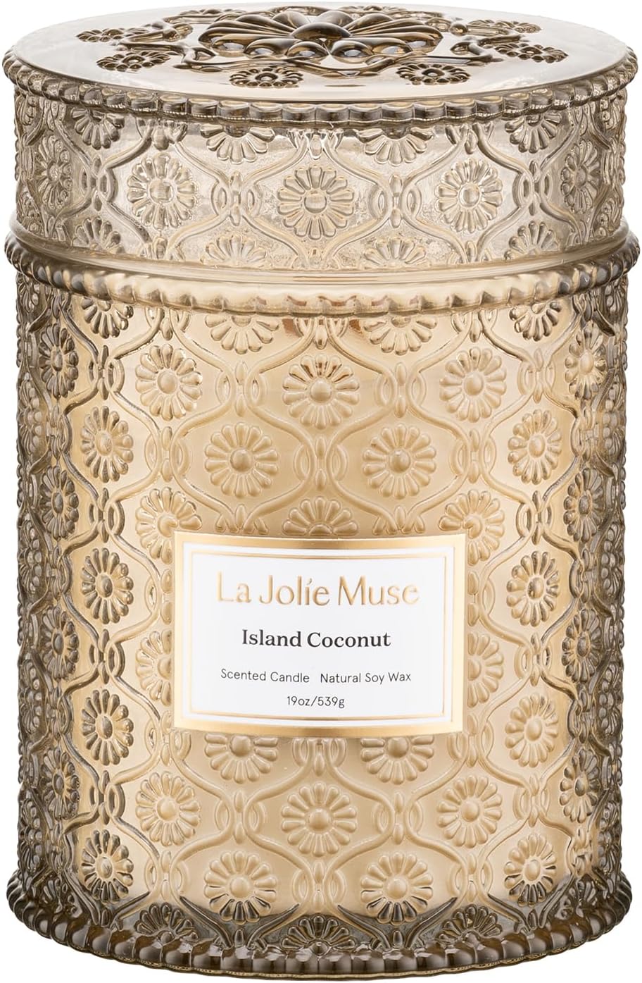 La Jolíe Muse Scented Candles Vanilla and Coconut Gift Candles, Wood Wick Candle...