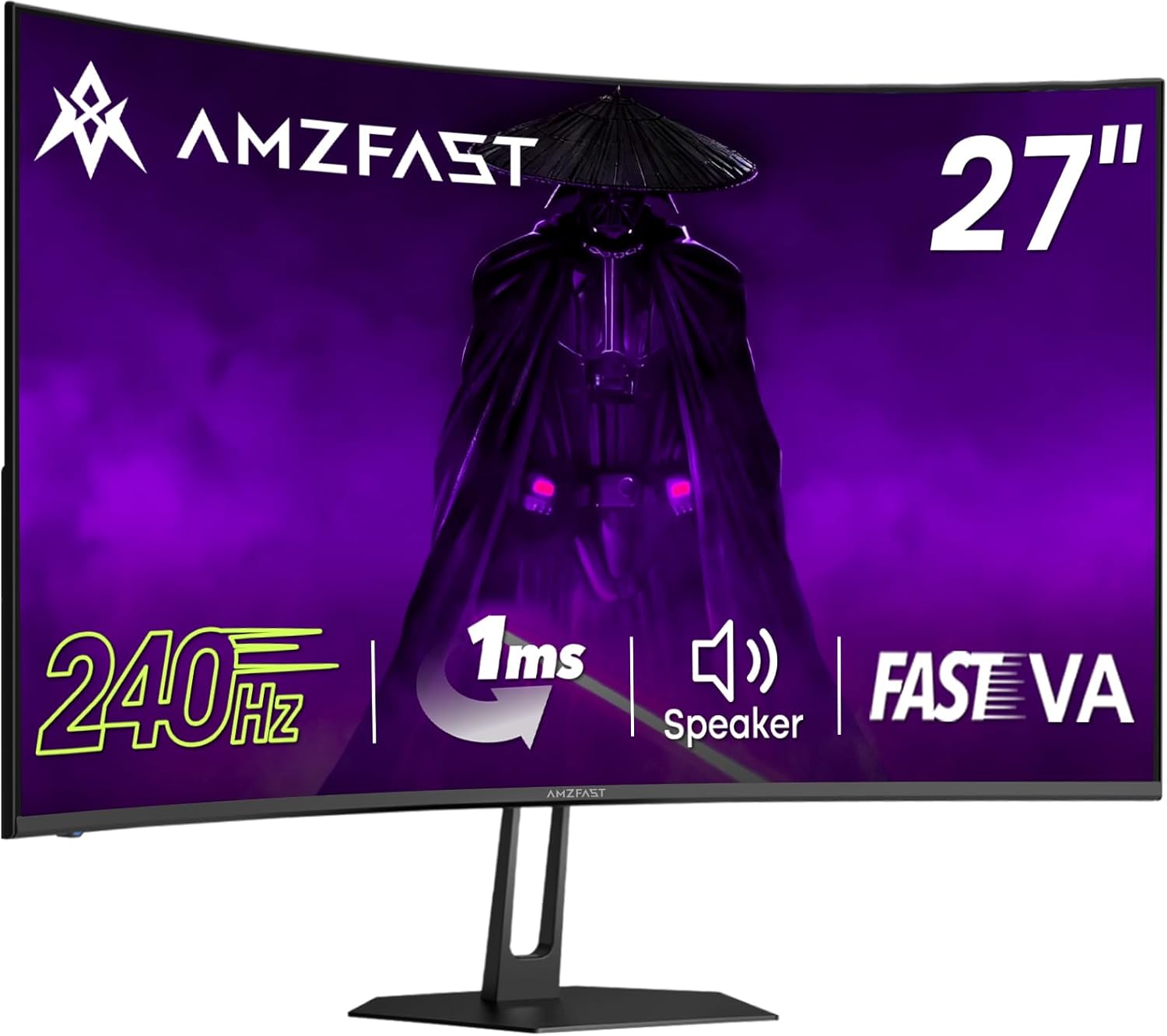 Amzfast 27 inch 240Hz Curved Gaming Monitor, FHD 1080P Monitor Gaming with Upgra...
