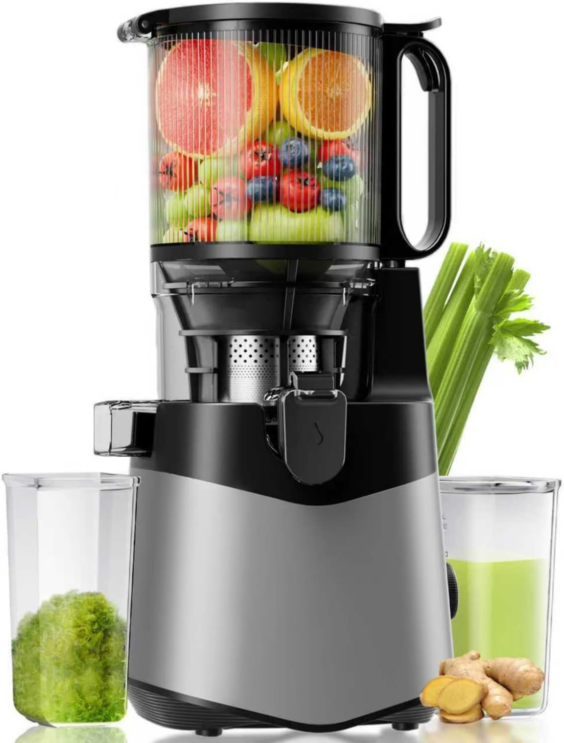 High-Quality Cold Press Juicer, Innovative Juice Extractor Machine with 5.8" Wid...