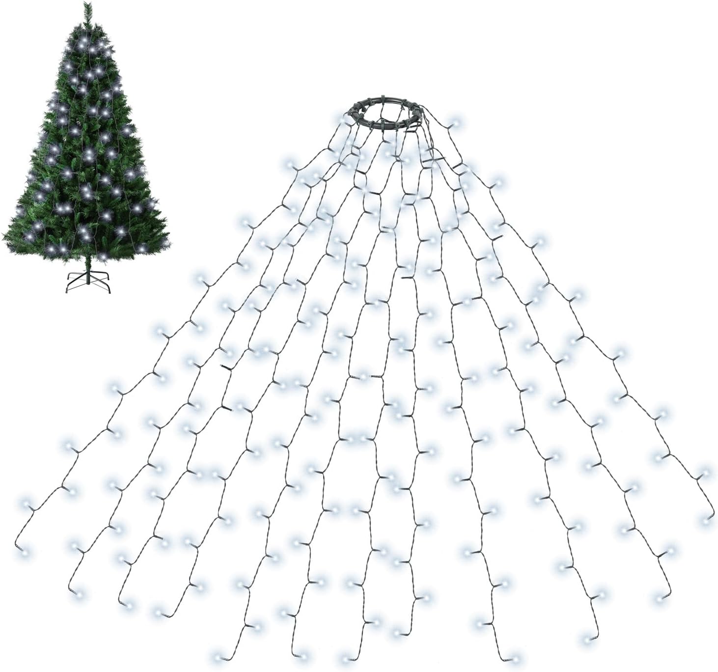 SALCAR Christmas Tree Lights, Unique Christmas Decor with 280 LED Fairy Lights,...