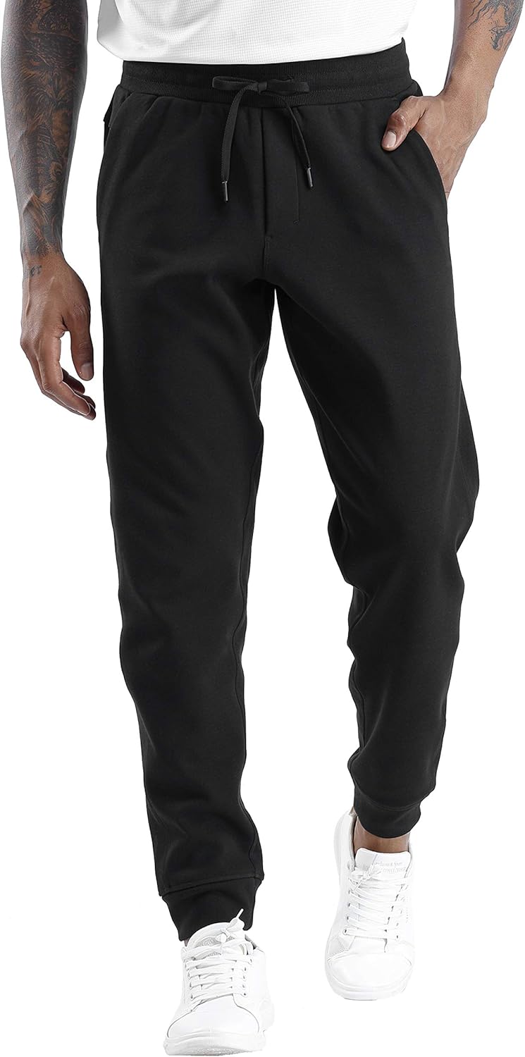THE GYM PEOPLE Mens' Fleece Joggers Pants with Deep Pockets in Loose-fit Style F...
