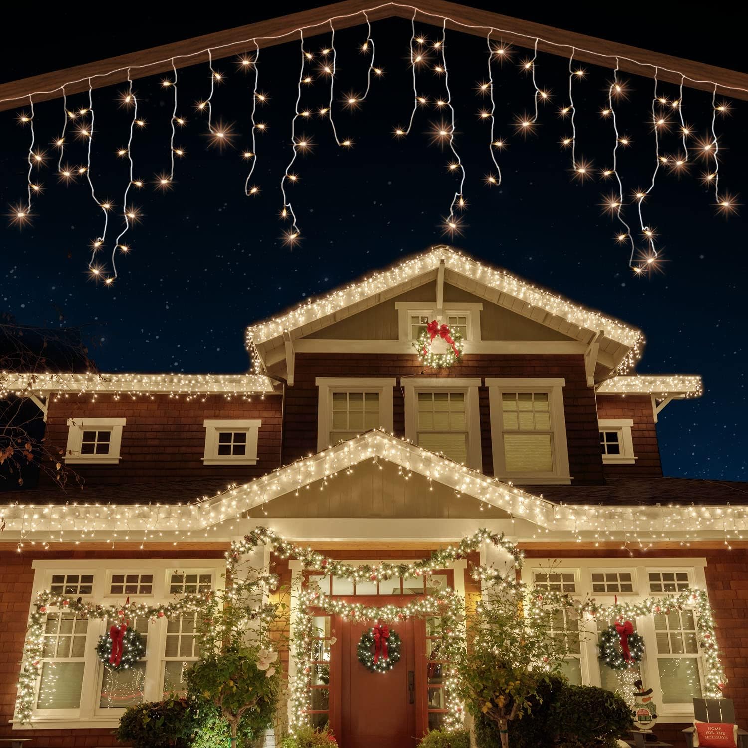 ANSIO® Outdoor Christmas Lights 2000 LED 70m/224ft Icicle Lights Outdoor & Indoo...