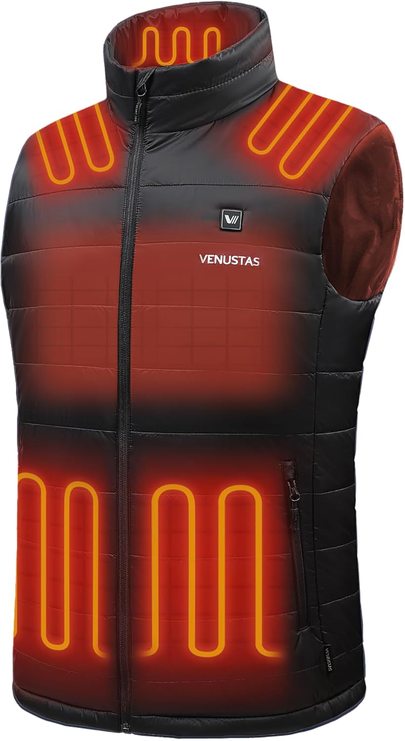 Venustas Men's Heated Vest with Battery, Lightweight Quilted Vest for Men X-Larg...