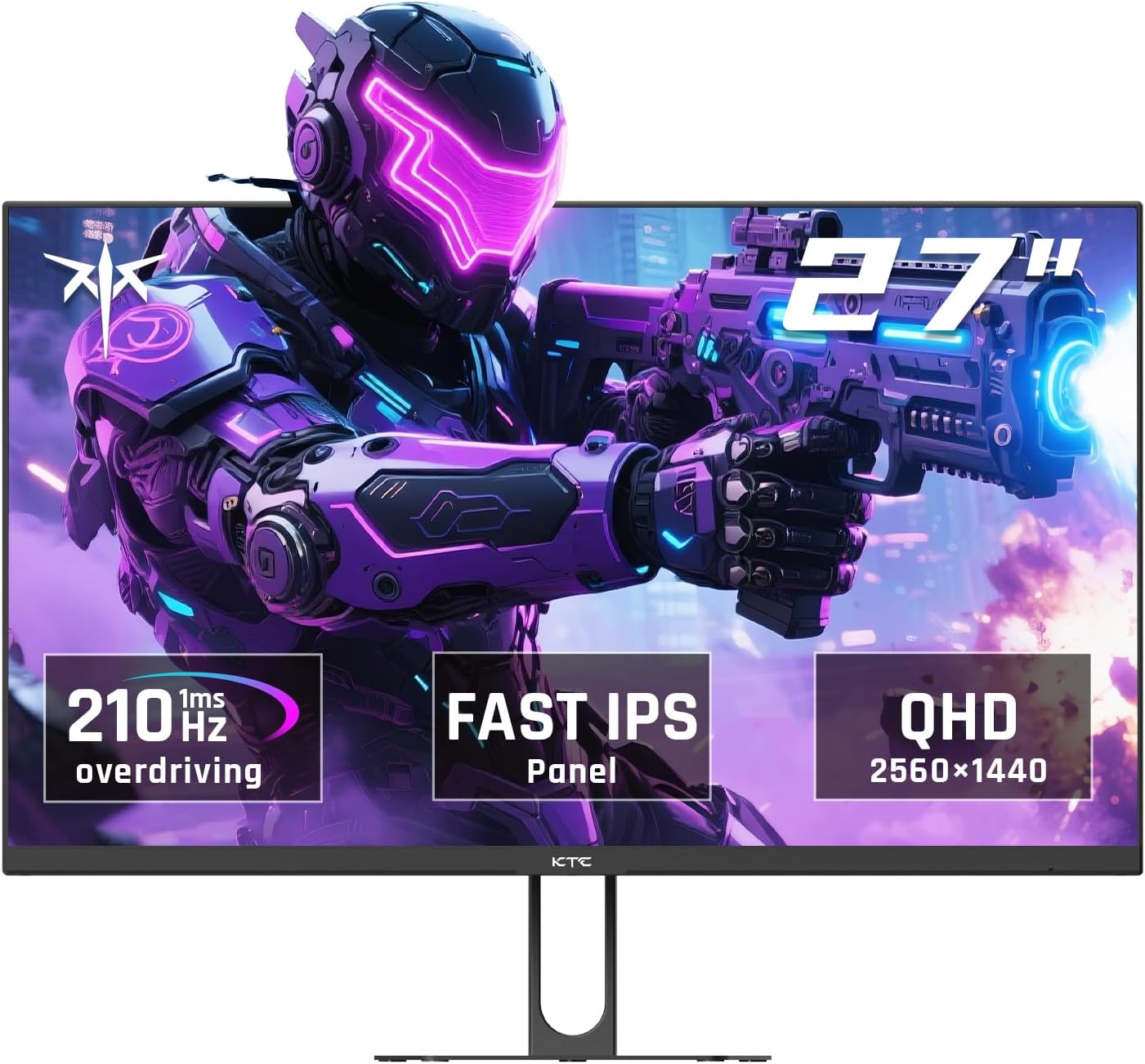 KTC Gaming Monitor 27 Inch | 2K@210Hz (Overlocking) | Built-in Speakers | Fast I...