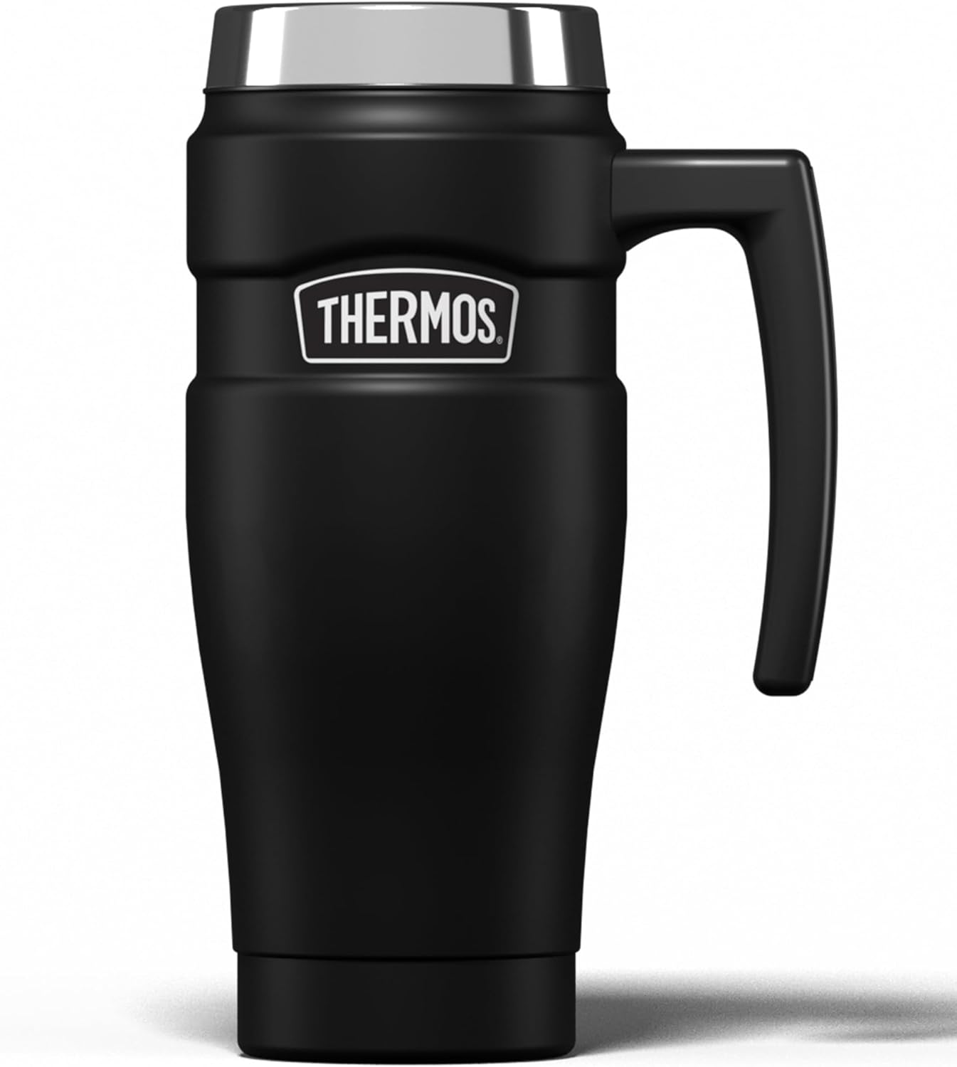 Thermos Stainless King Matt Black Travel Mug (470ml), Reusable Insulated Stainle...