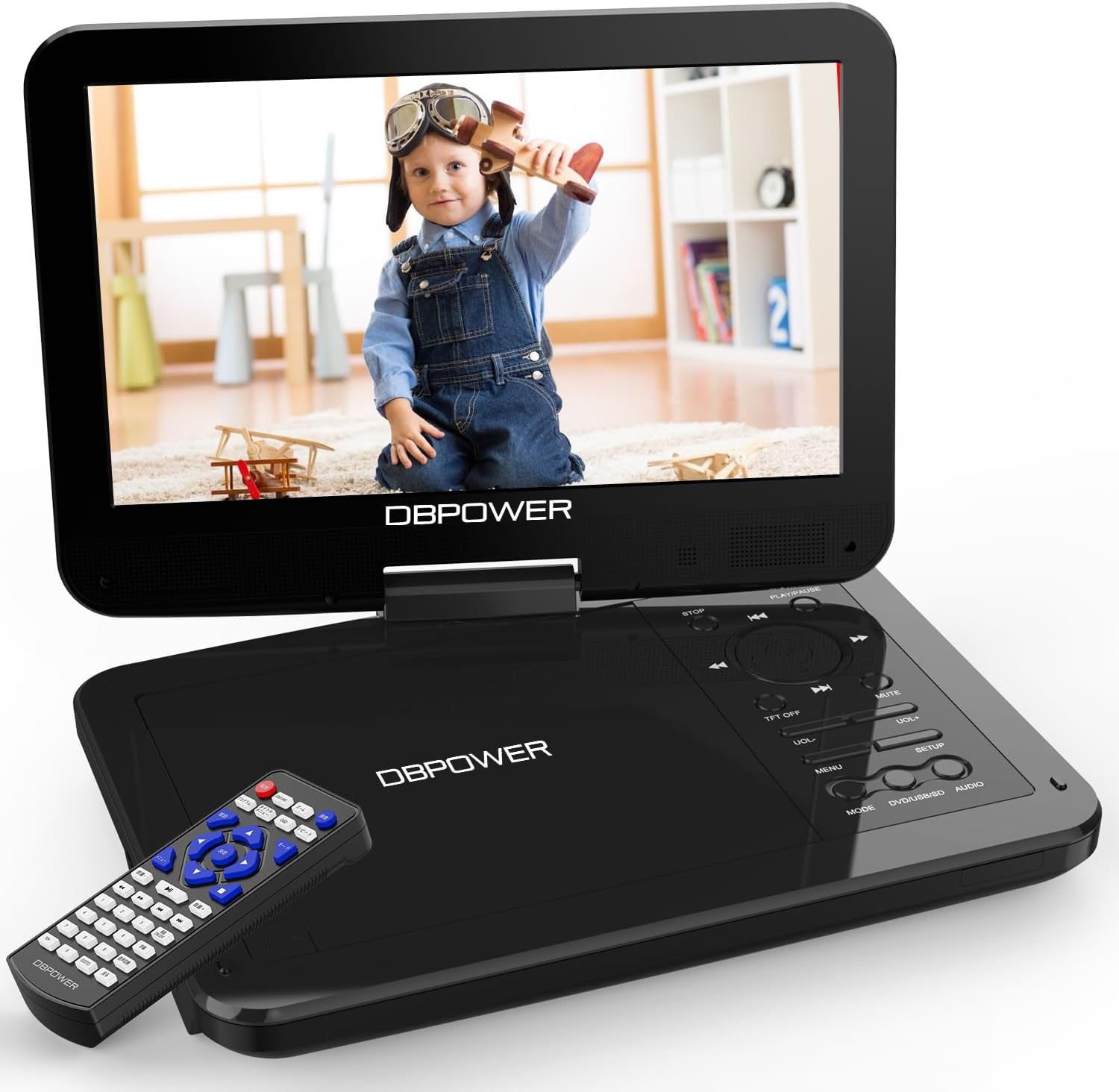 DBPOWER 12.5" Portable DVD Player with 10.5" Swivel Screen Car Built-in 5 Hours...