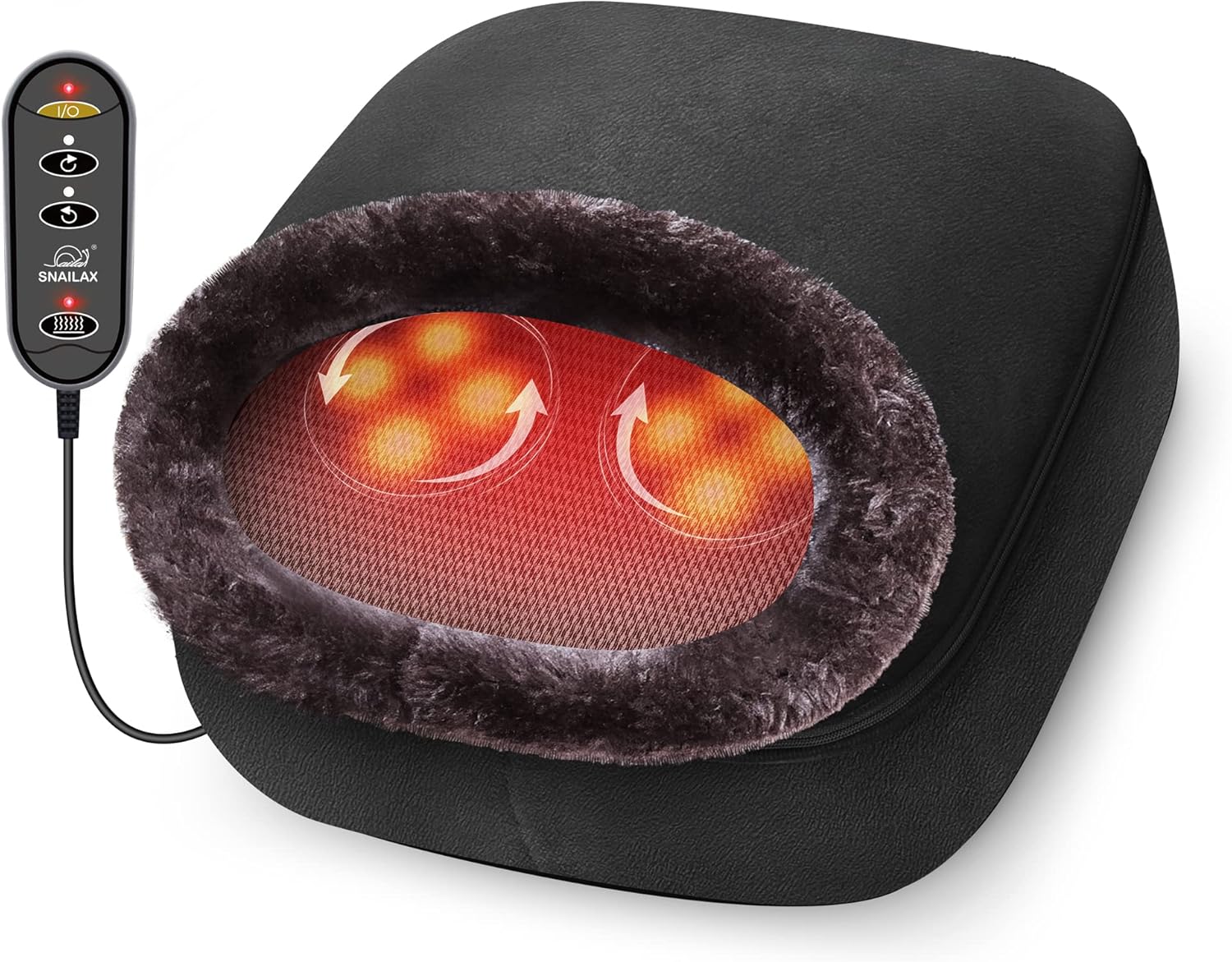 Snailax 2-in-1 Shiatsu Foot and Back Massager with Heat - Kneading Foot Warmer,...