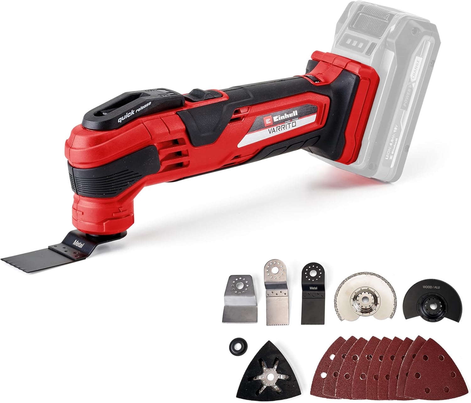 Einhell 18V Cordless Multi Tool with Accessories, Power X-Change, Multi-Use Cutt...