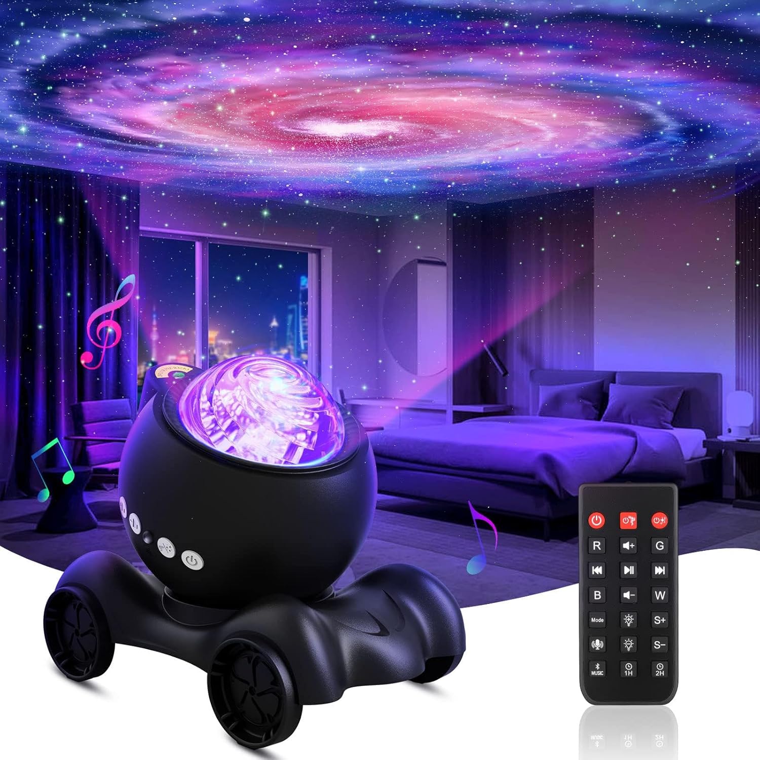 ENOKIK Galaxy Projector, Star Aurora Projector Built-in Bluetooth Speaker, Night...