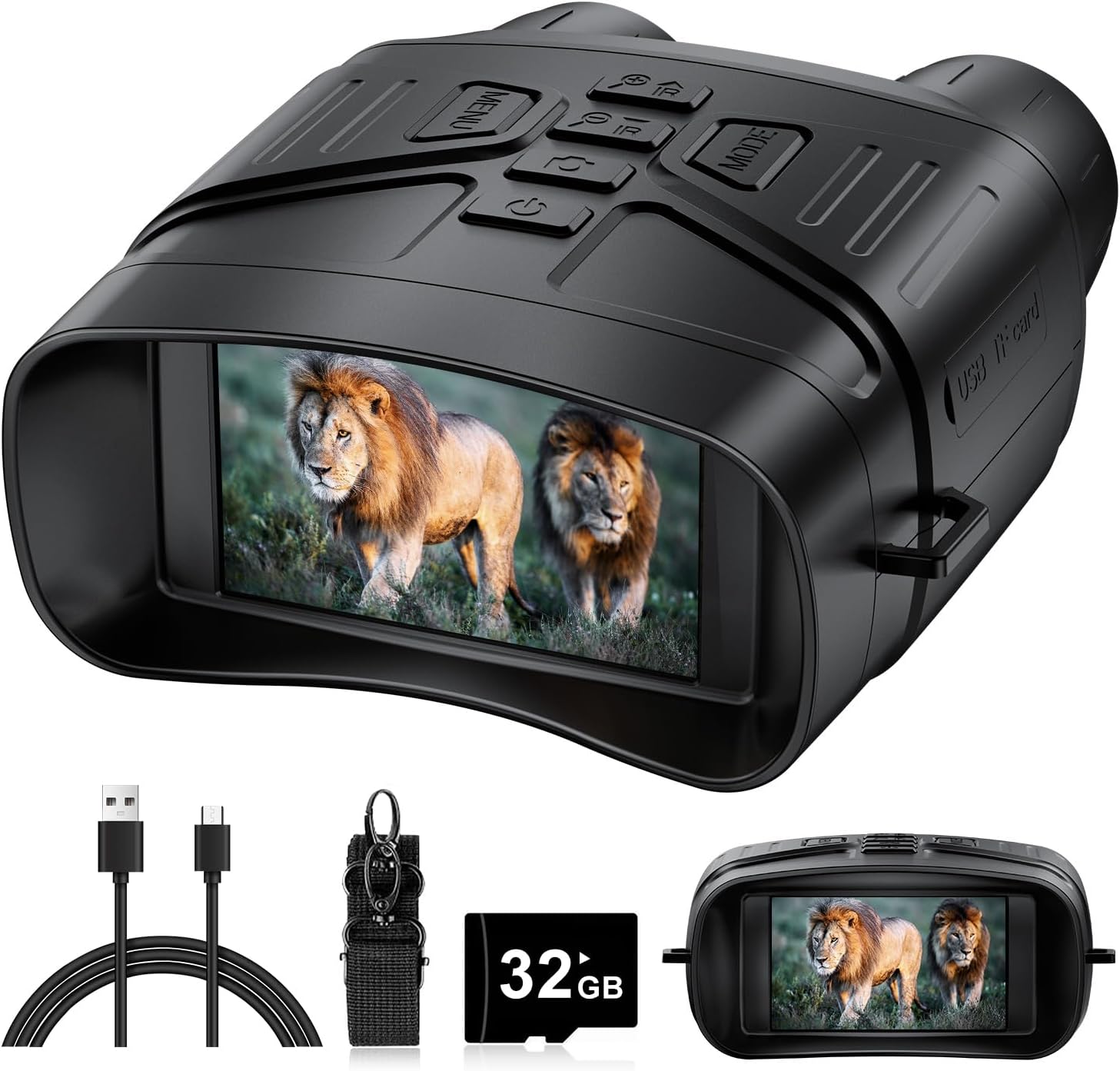 Night Vision Goggles - 4K Night Vision Binoculars with 5000mAh Rechargeable Batt...