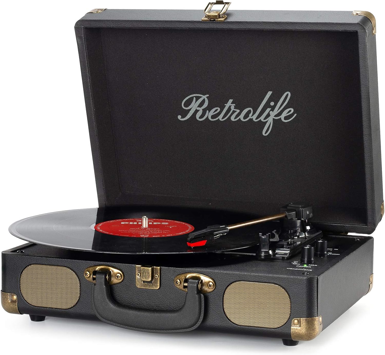 Vinyl Record Player 3-Speed Bluetooth Suitcase Por...