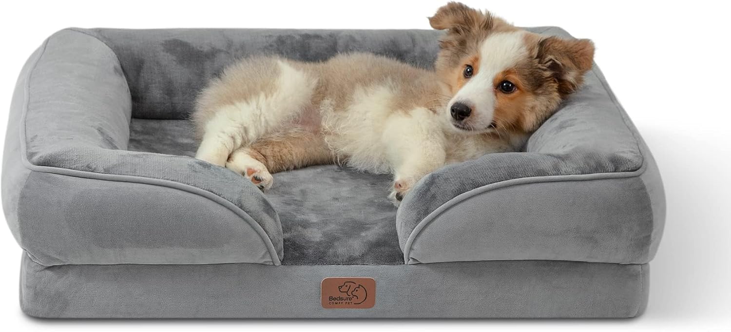 Bedsure Orthopedic Dog Bed Medium Size Dogs - Washable Small Medium Dog Cat Bed...