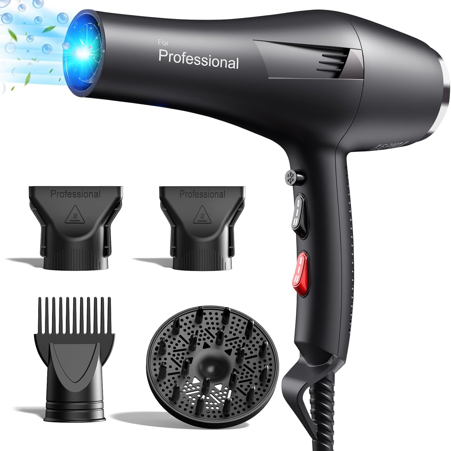 HappyGoo Hair Dryer Professional Ionic Hairdryer Fast Drying Salon with 2 Speed...