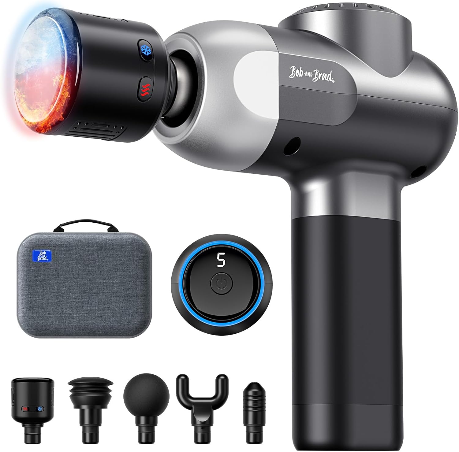 Massage Gun with Heat and Cold Therapy, BOB AND BRAD C2 Pro Deep Tissue Massager...