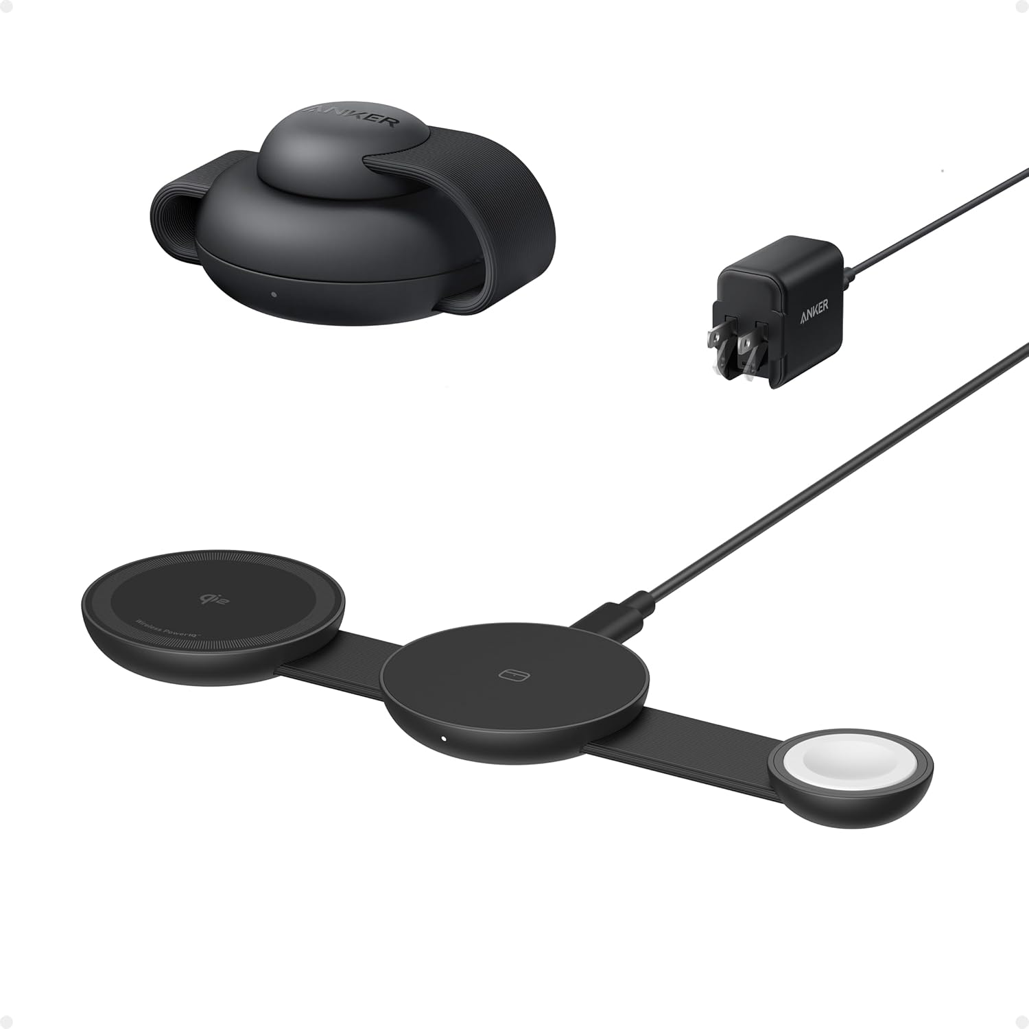 Anker MagSafe Compatible MagGo UFO 3-in-1 Charger, iPhone 17 Wireless Charging S...