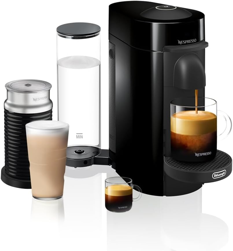 Nespresso VertuoPlus Coffee and Espresso Machine by De'Longhi with Milk Frother,...