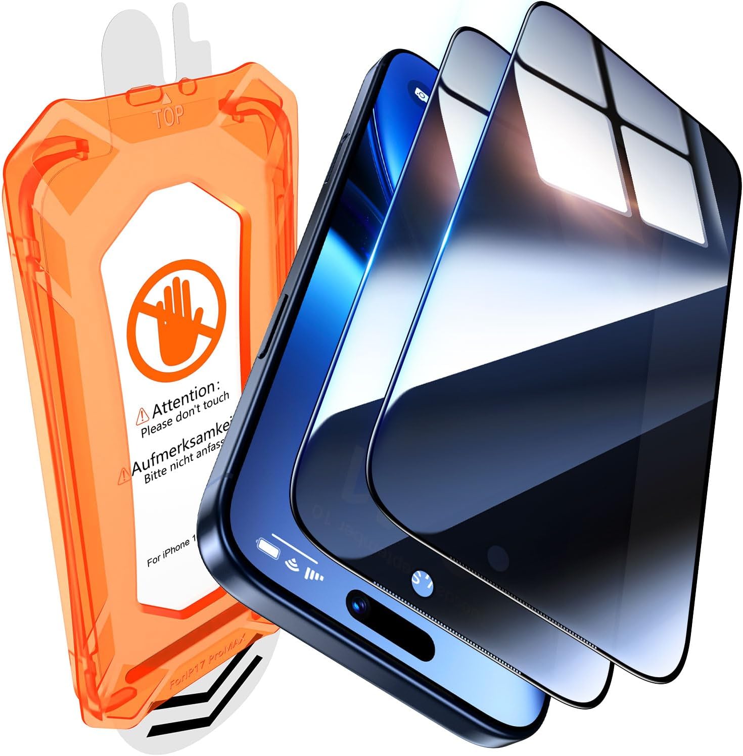 UniqueMe for iPhone 17 Pro Max Privacy Screen Protector - 2 Pack [Automatic Stic...