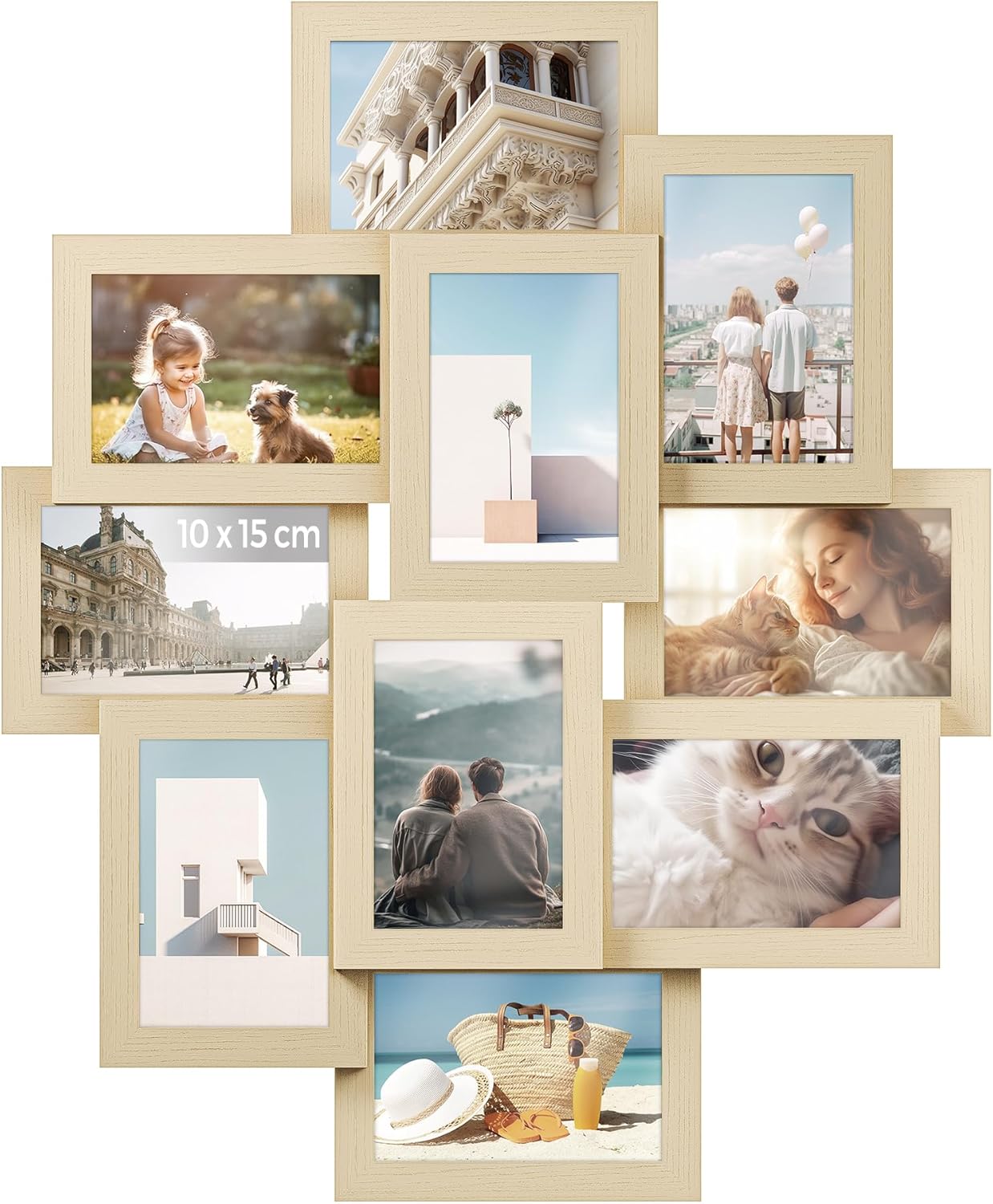 SONGMICS Collage Picture Frame, 10 Openings for 4x6 Photos, Multi-Photo Display...