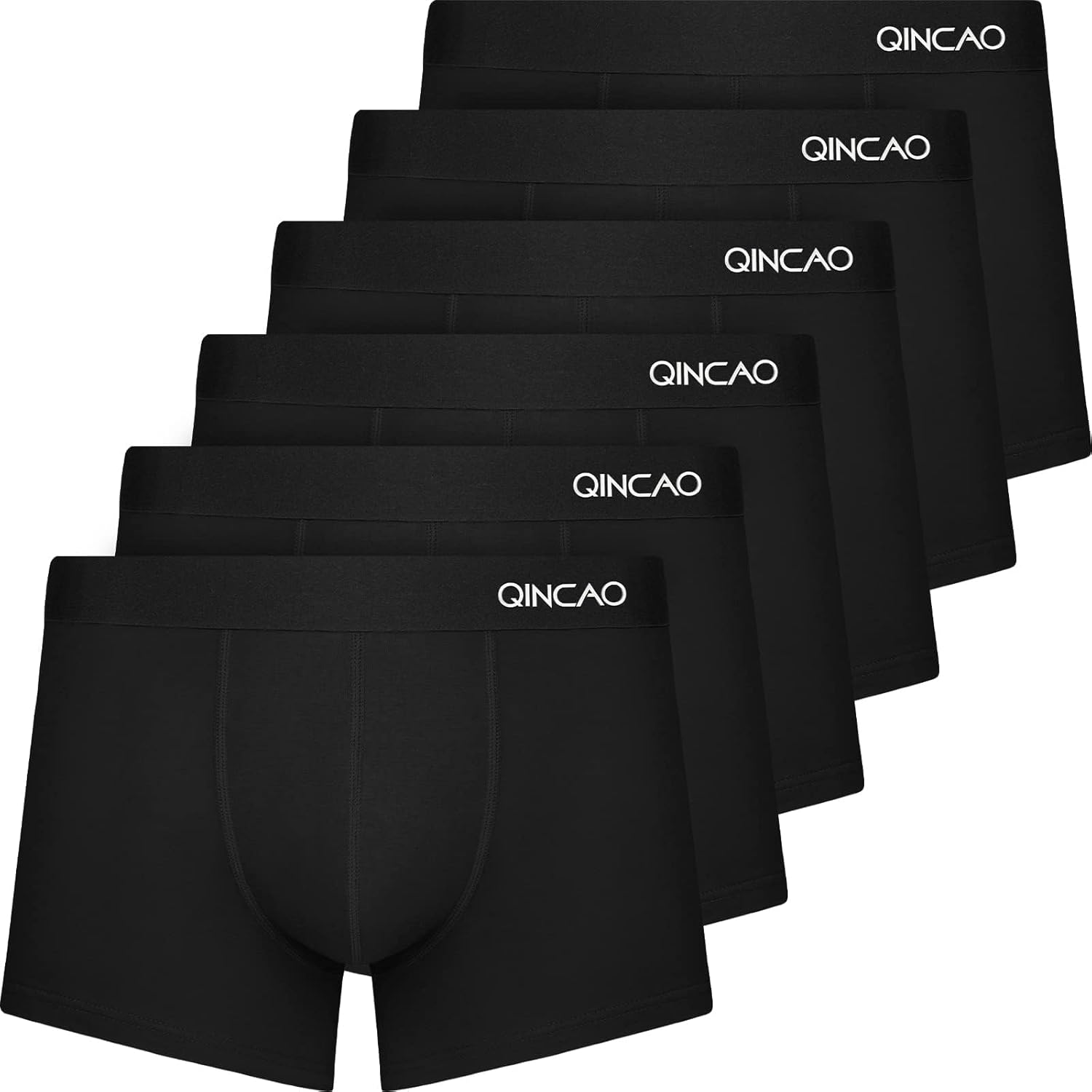 QINCAO Boxer Shorts Mens 6 Pack, No Itchy Labels, Cotton Underwear Retro Trunks,...