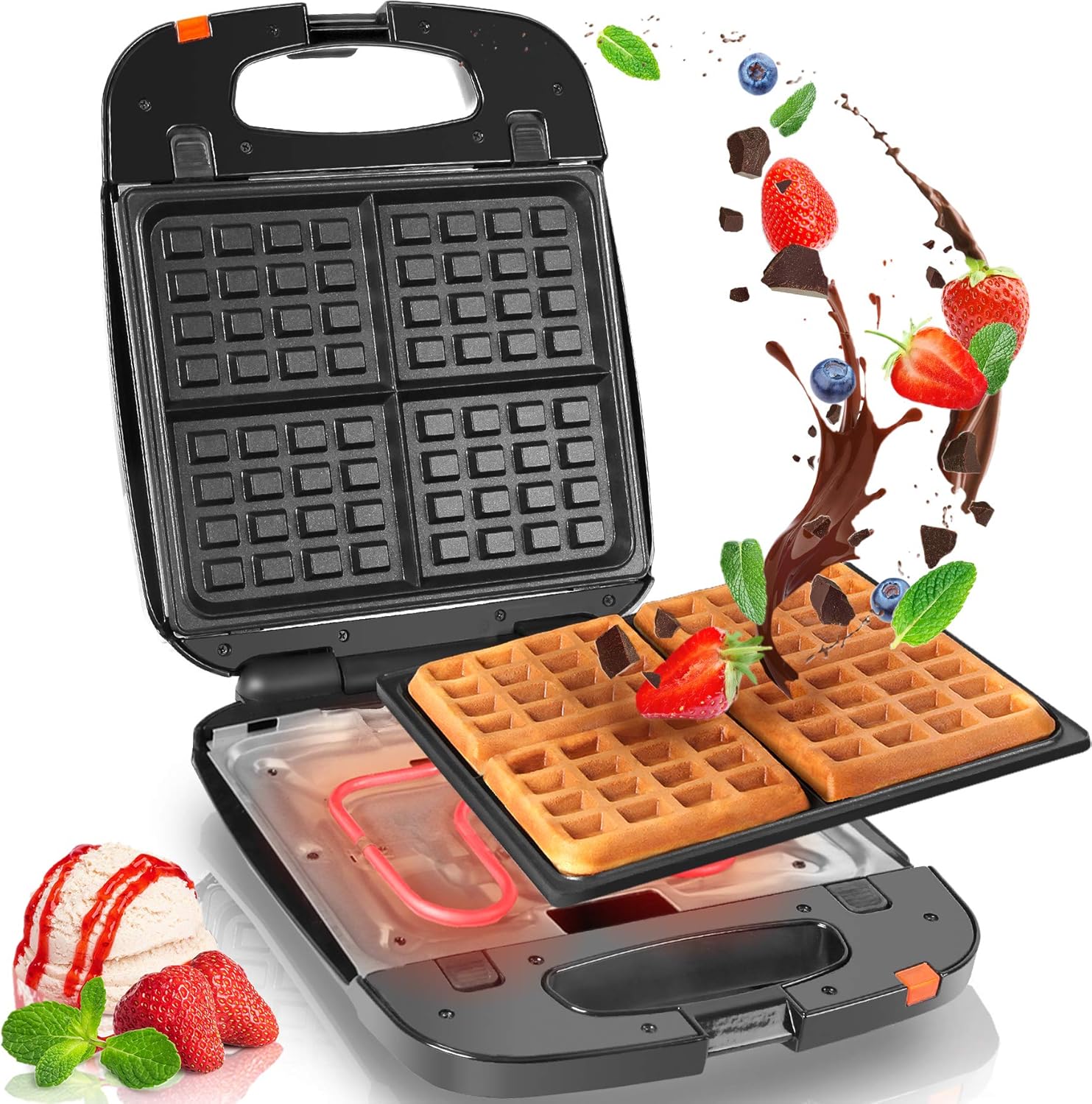 Top Duronic Waffle Maker, Premium WM60 Waffle Iron with Non Stick Surface, Excep...