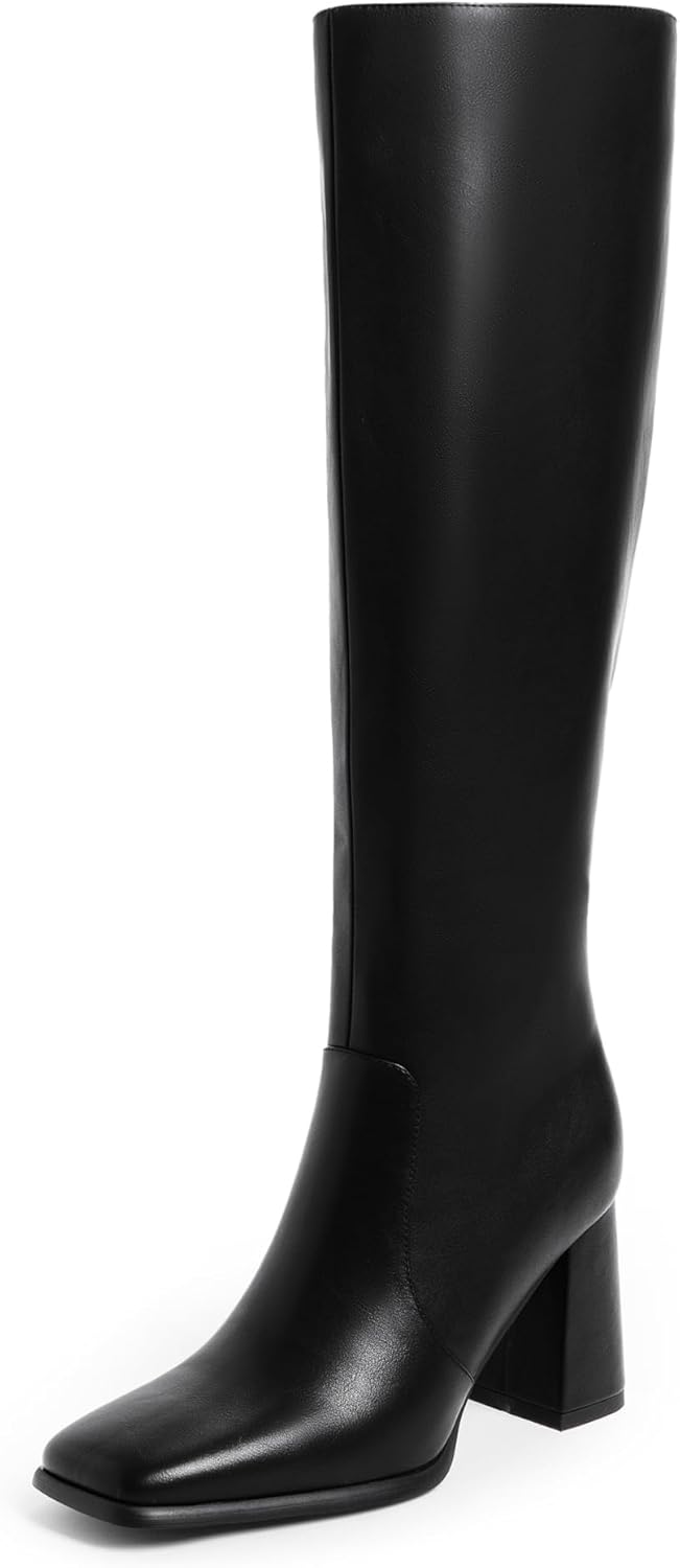 Modatope Knee High Boots Women Chunky Heel Square Toe Heeled Tall Boot for Women...