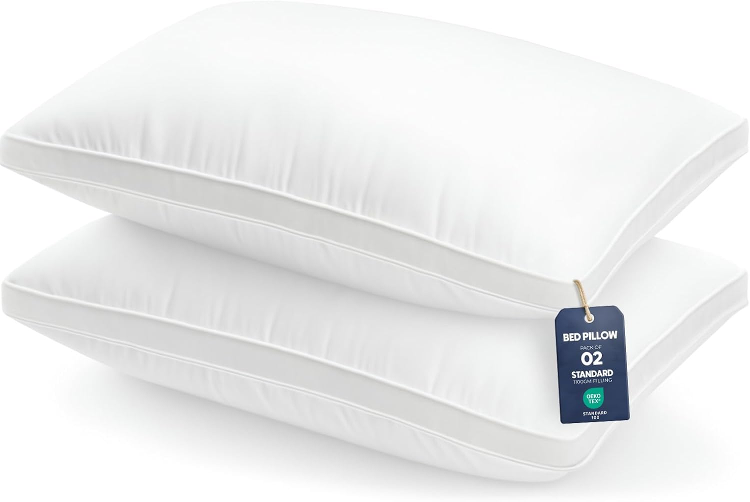 Utopia Bedding Pillows 2 Pack Standard Size, (White) Hotel Quality Pillows, Brus...