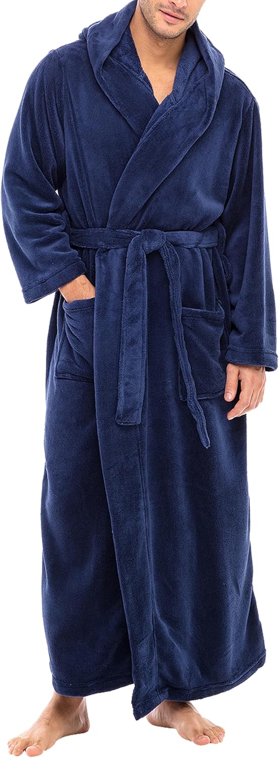 Premium Alexander Del Rossa Men's Robe, Luxurious...