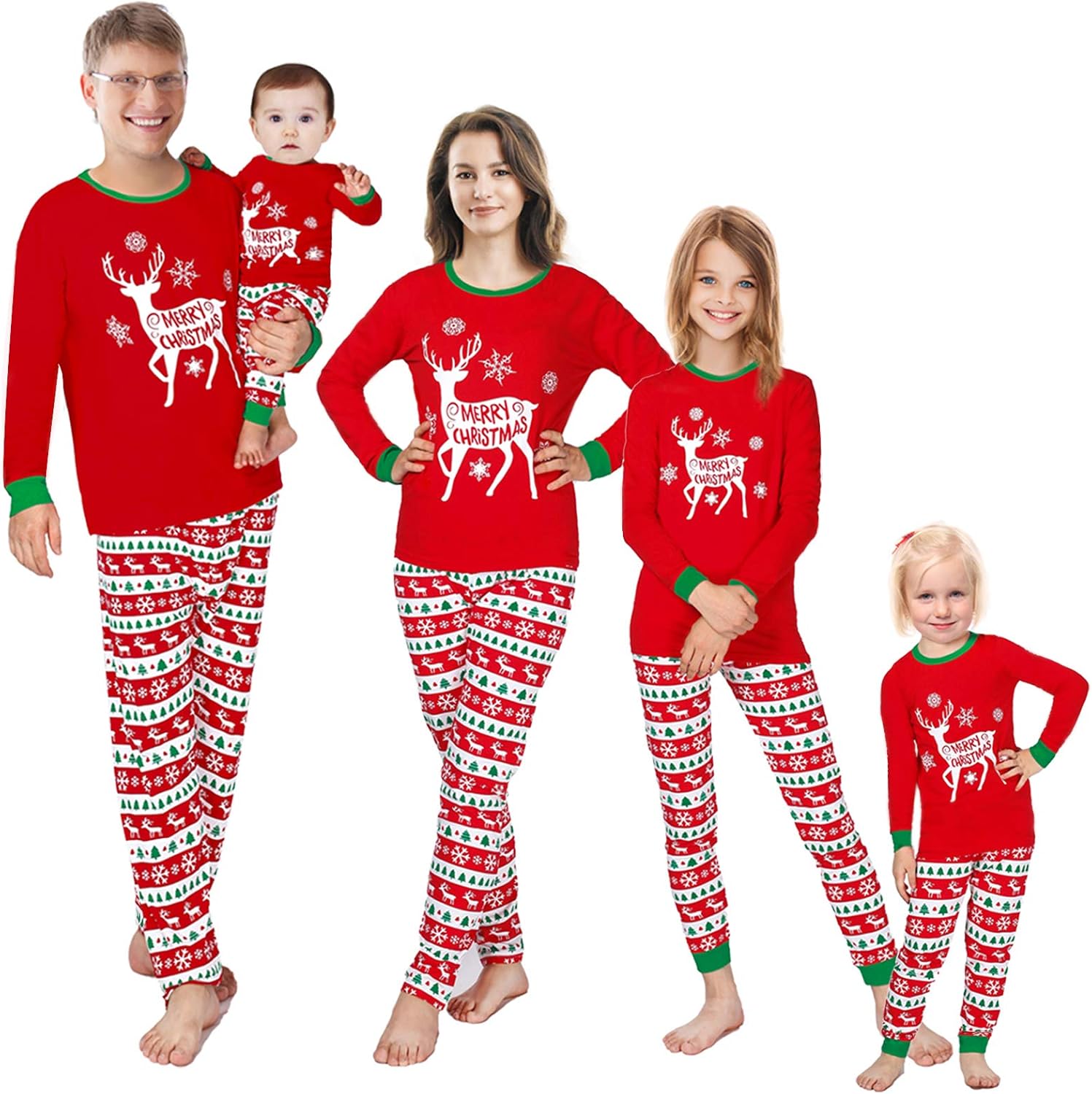 Cozy Matching Family Pajamas, Unique Christmas Sleepwear for Holiday and Valenti...