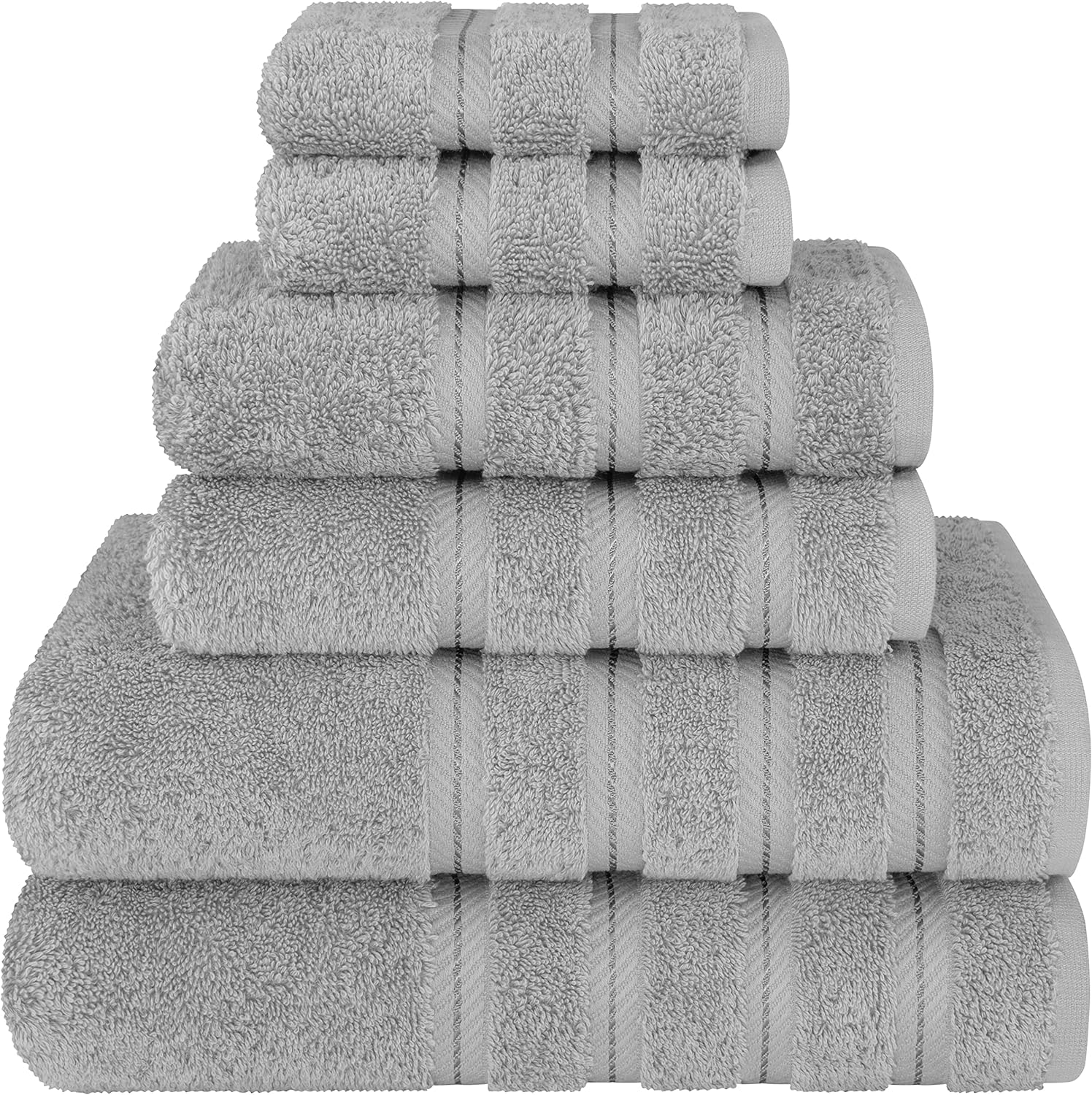 American Soft Linen Luxury 6 Piece Towel Set, 2 Bath Towels 2 Hand Towel 2 Washc...