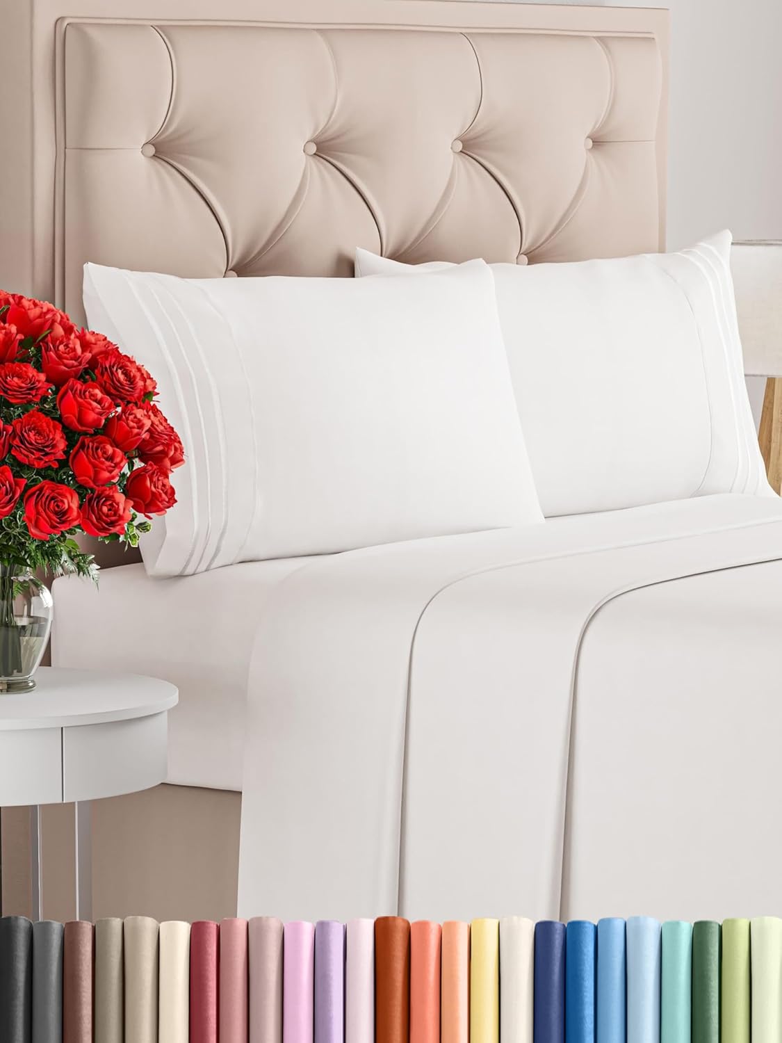 Queen Size 4 Piece Sheet Set - Comfy Breathable & Cooling Bed Sheets Set - Hotel...