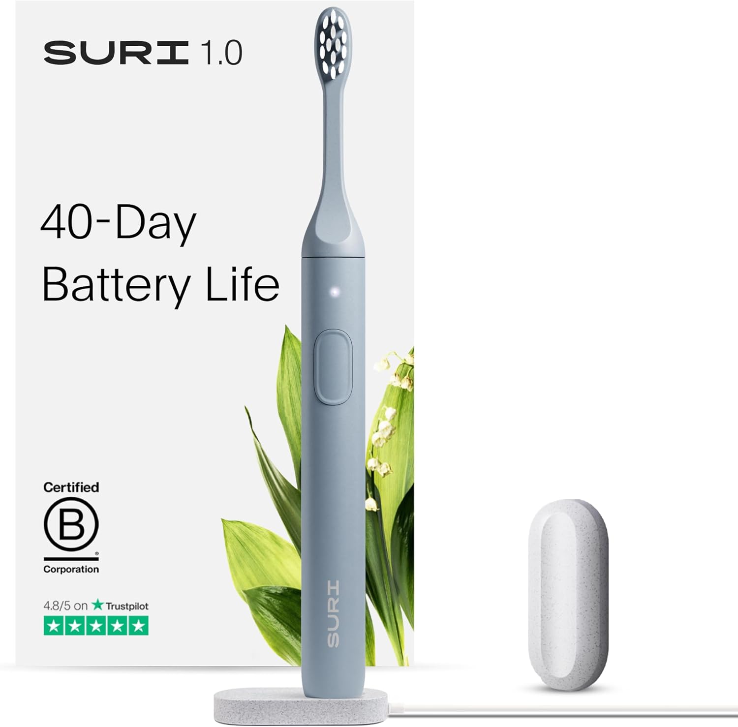 SURI 1.0 Sonic Electric Toothbrush | 1 Month+ Battery | UK’s No.1 Rated | Electr...