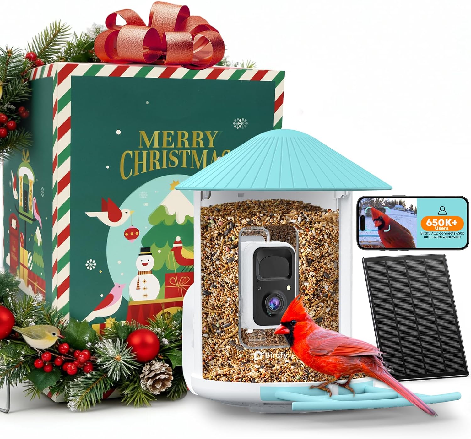 NETVUE by Birdfy Smart Bird Feeder with Camera Solar Power, Smart AI Birdwatchin...