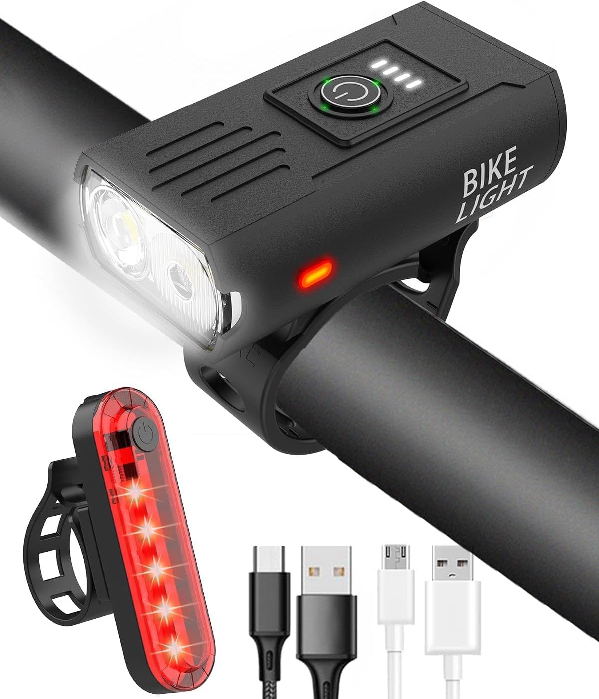Bike Lights Front and Back, 2025 Upgrade Super Bright Bicycle Lights IPX4 Waterp...