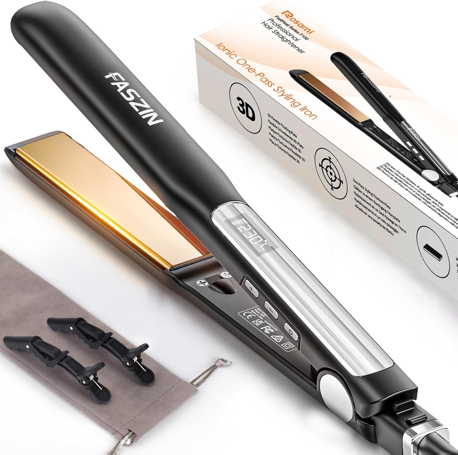 Faszin Ionic Hair Straighteners, Innovative Fast Heat Up Flat Iron, High-Quality...