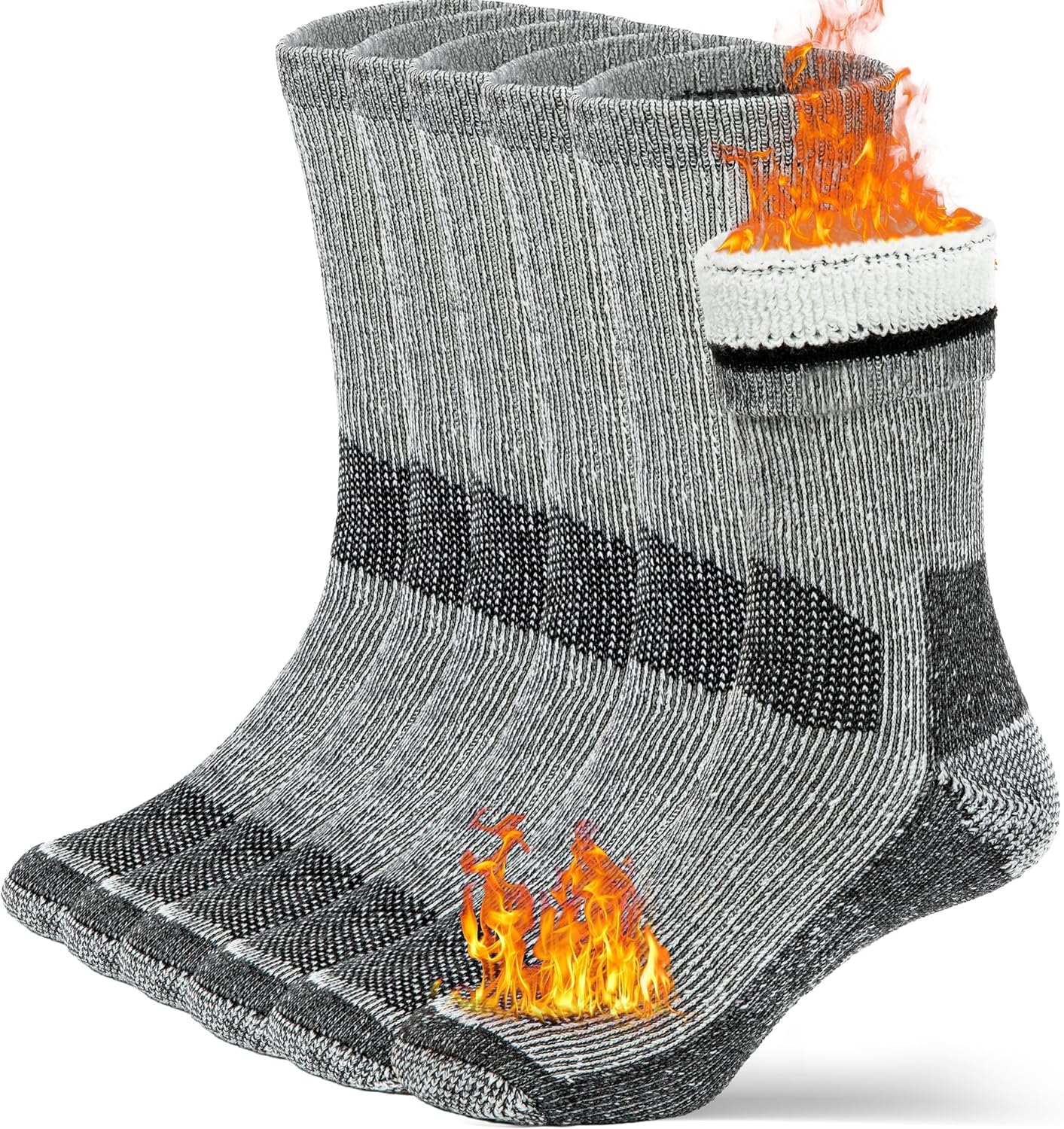 Buttons & Pleats Wool Socks for Men & Women Merino Thermal Warm Cozy Winter Boot...
